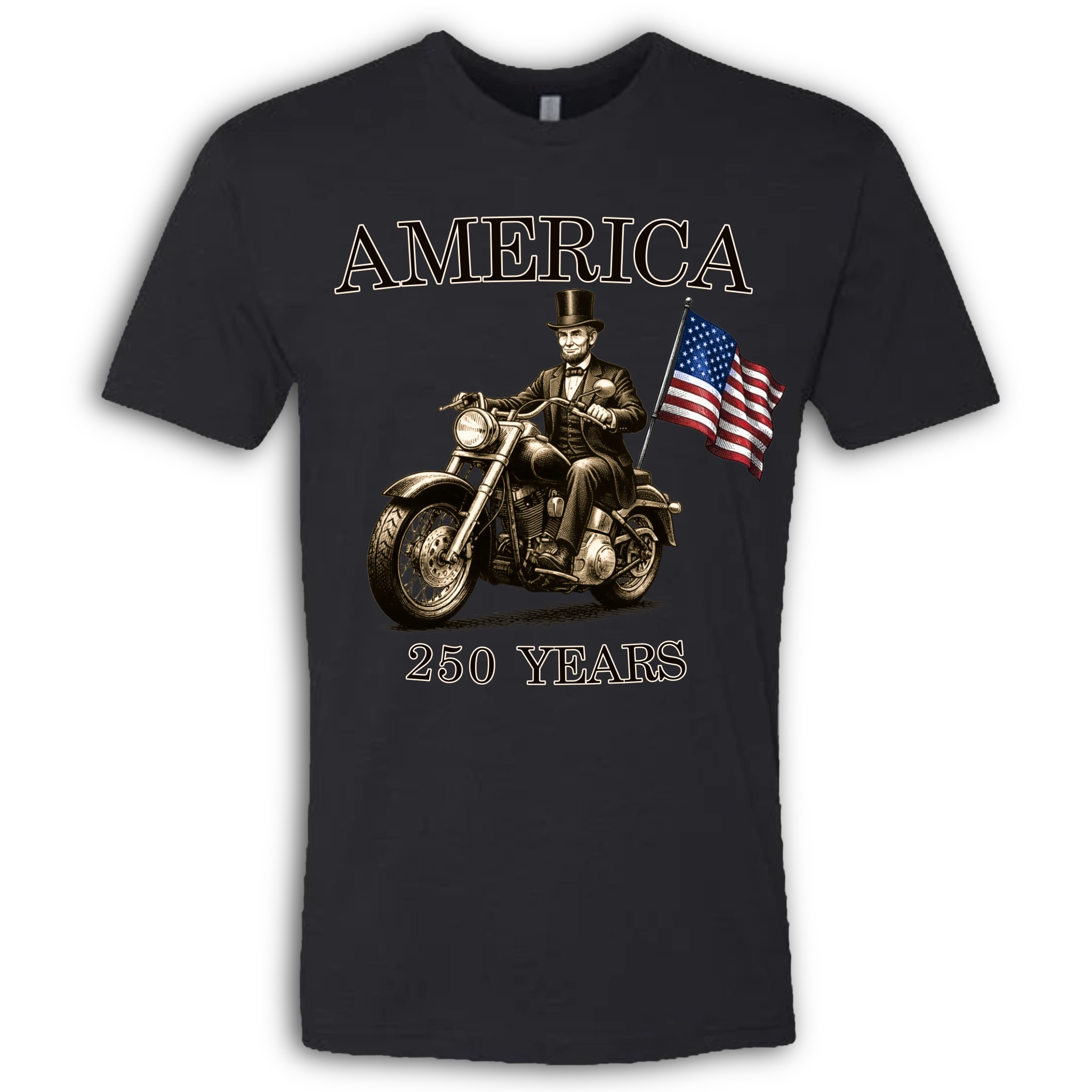 250 Years of America Abe Lincoln on a Motorcycle