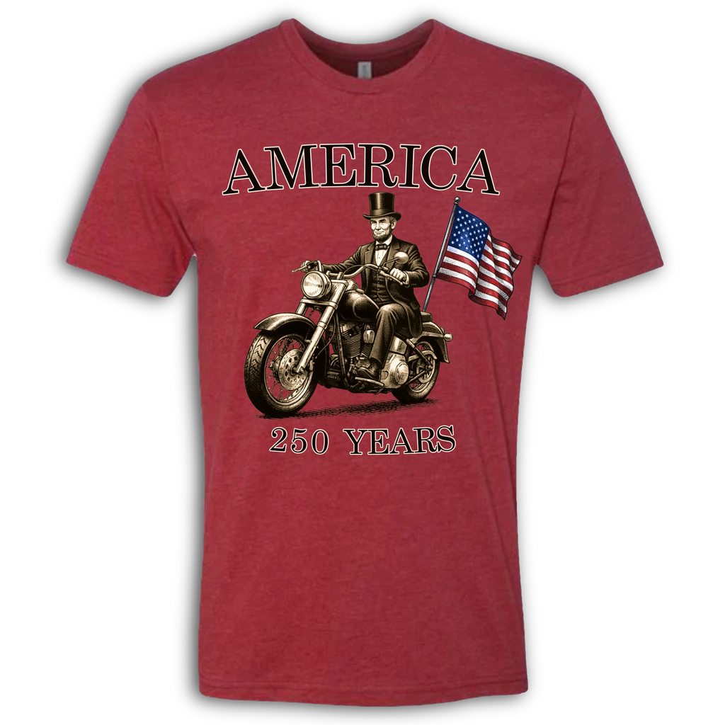 250 Years of America Abe Lincoln on a Motorcycle