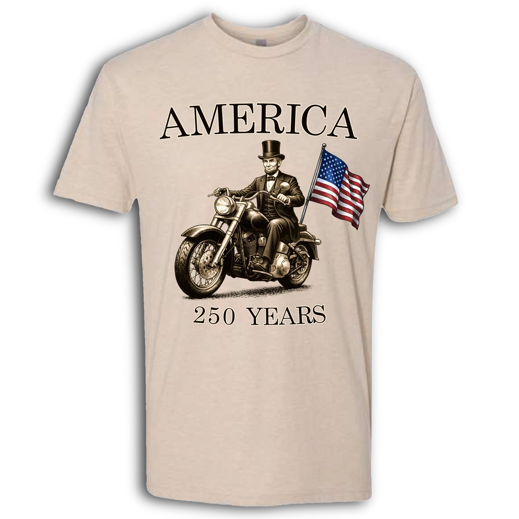250 Years of America Abe Lincoln on a Motorcycle