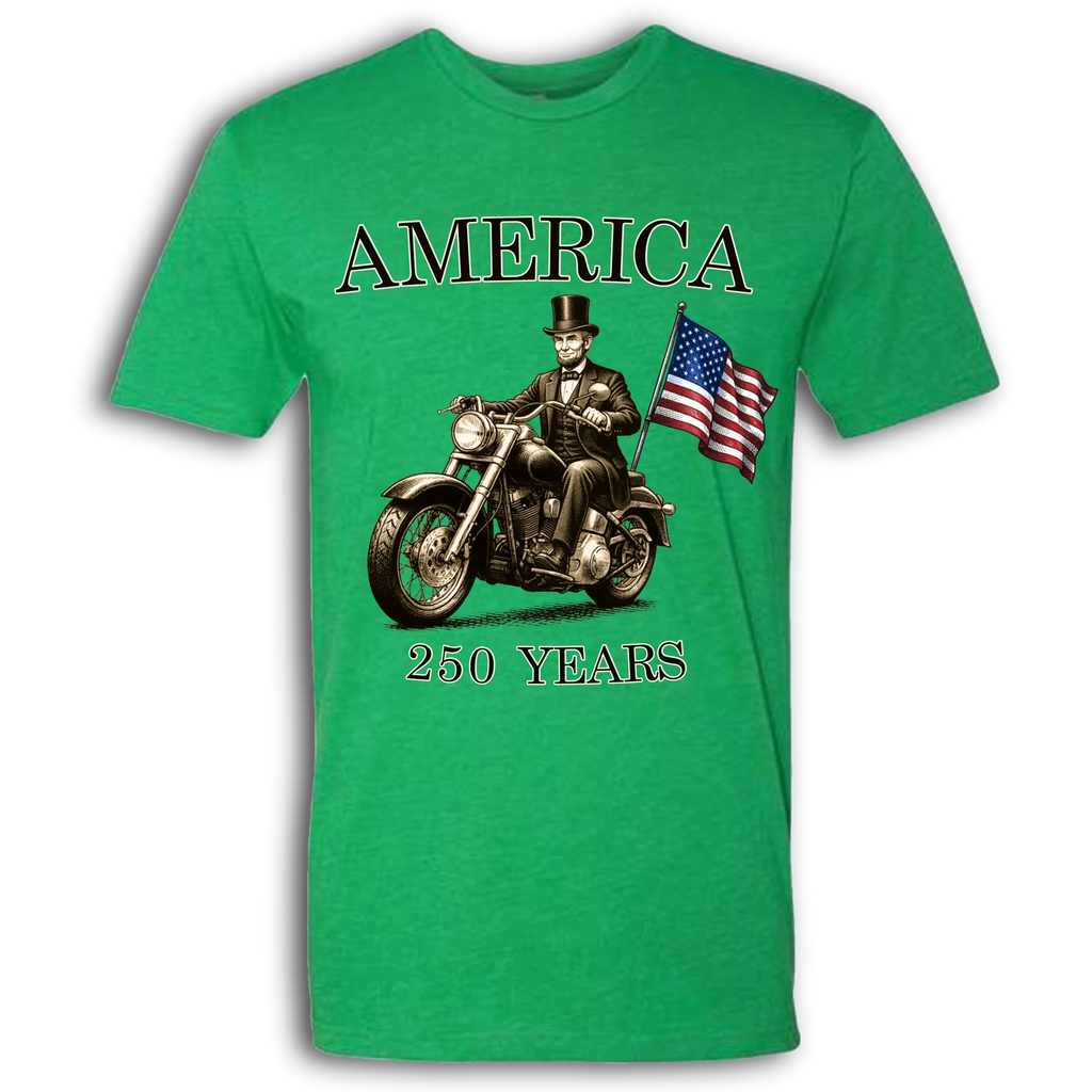 250 Years of America Abe Lincoln on a Motorcycle