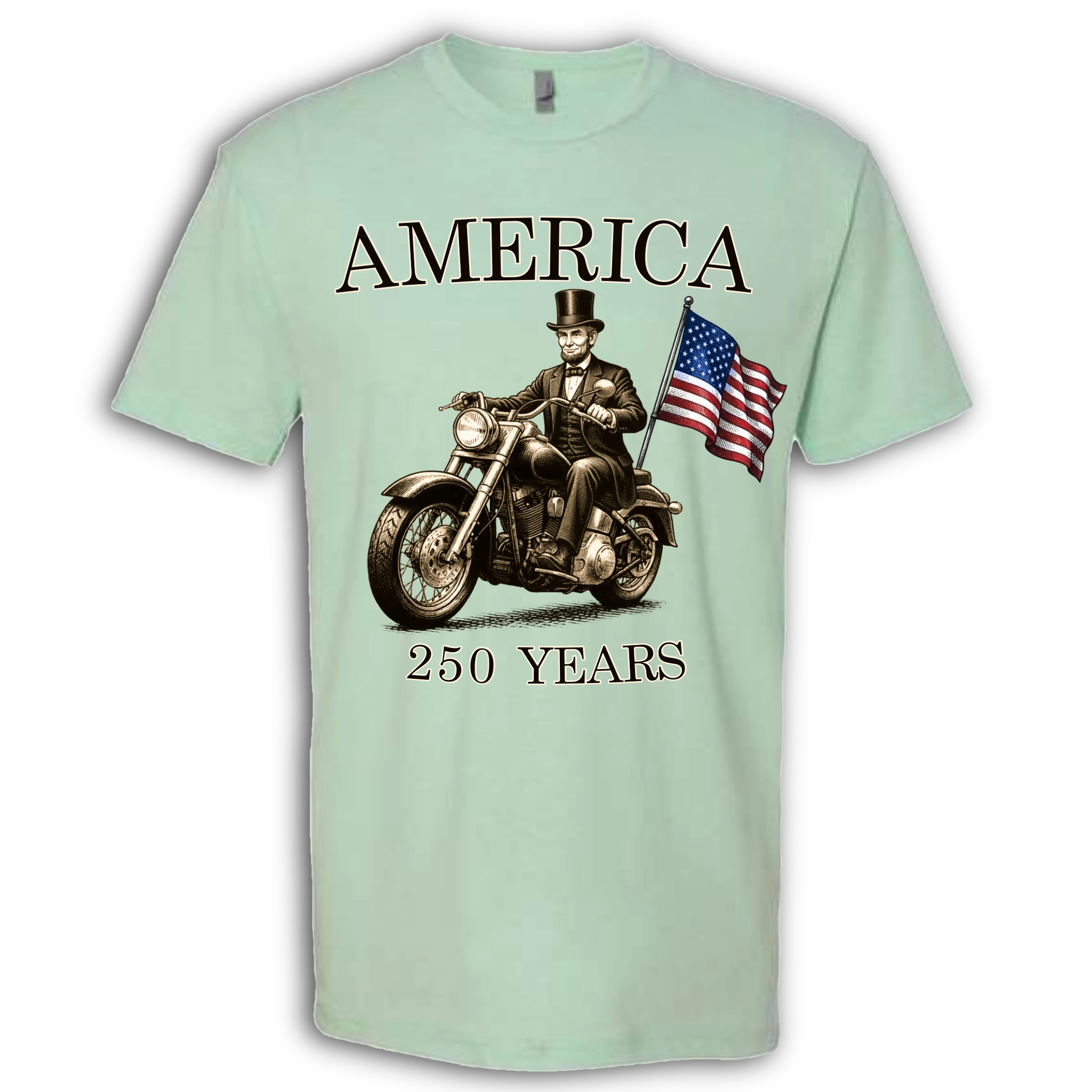 250 Years of America Abe Lincoln on a Motorcycle