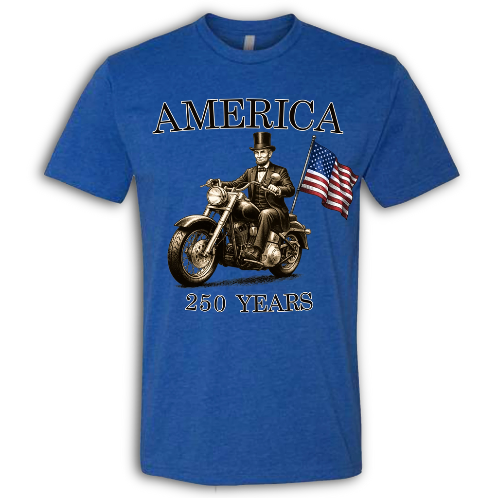250 Years of America Abe Lincoln on a Motorcycle