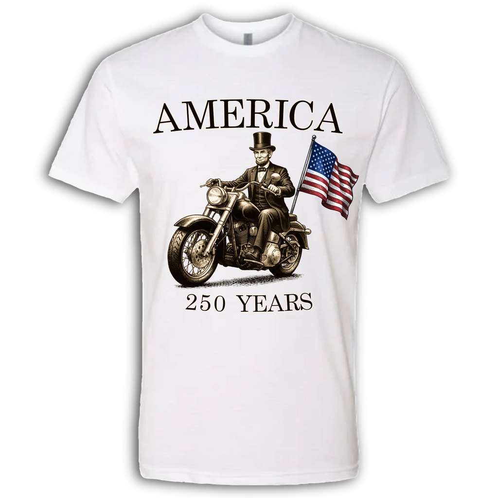 250 Years of America Abe Lincoln on a Motorcycle