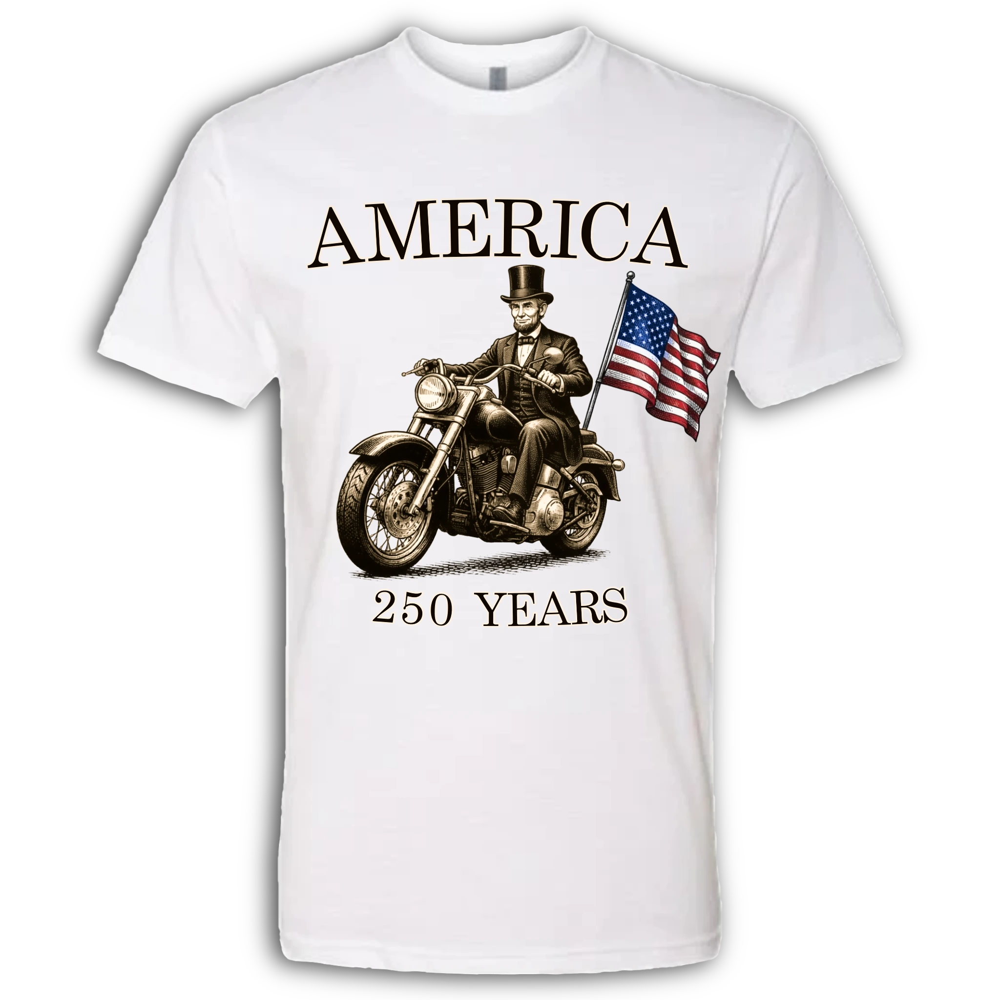 250 Years of America Abe Lincoln on a Motorcycle