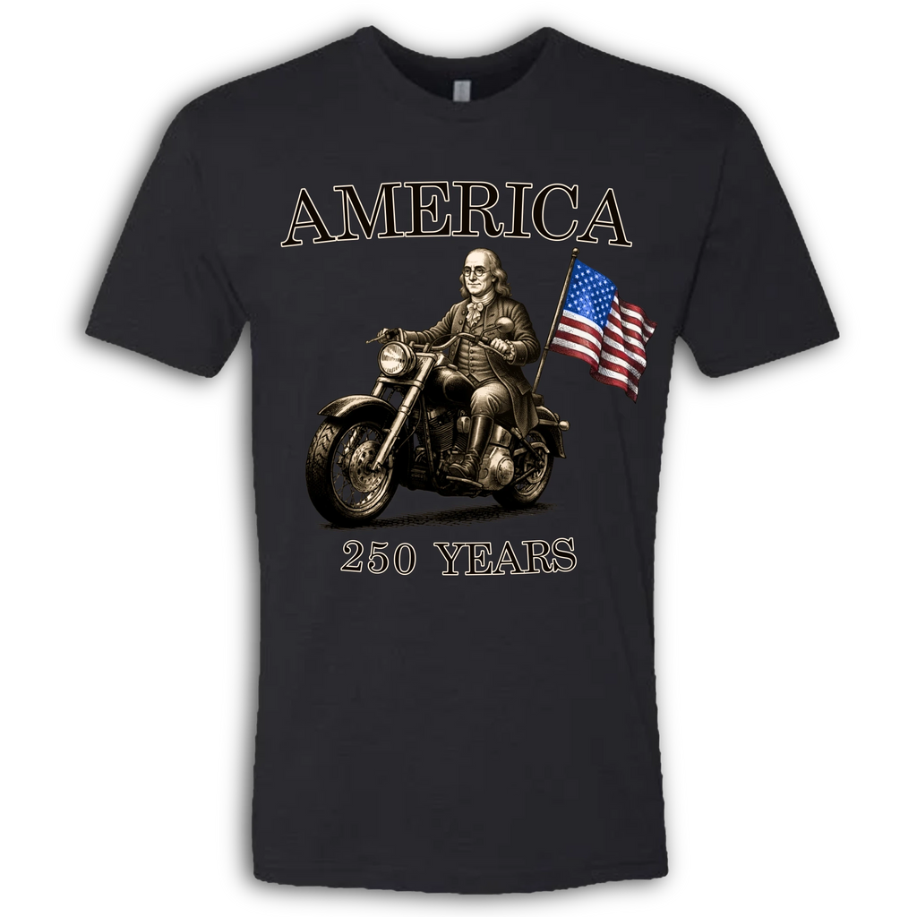 250 Years of America Benjamin Franklin on a Motorcycle