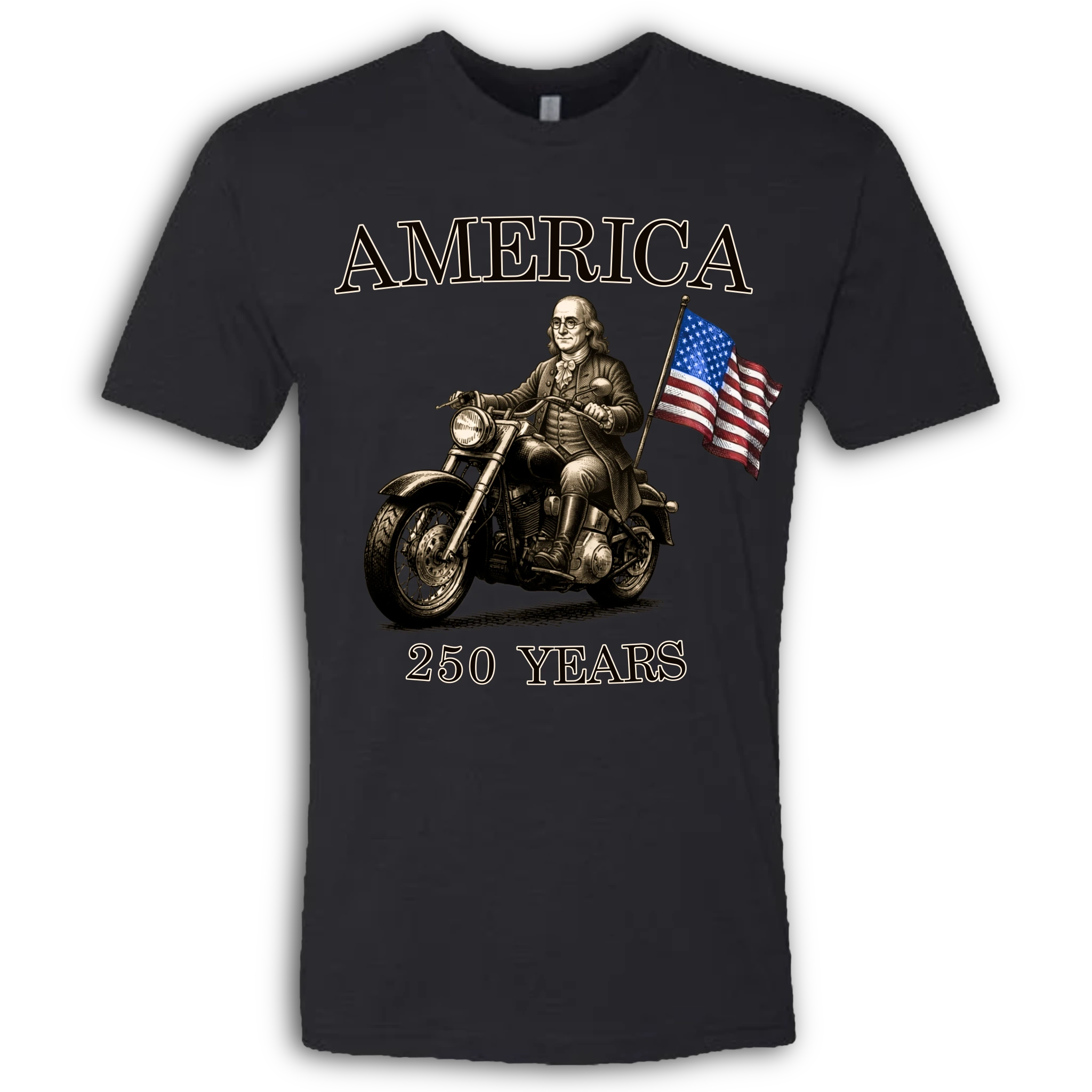 250 Years of America Benjamin Franklin on a Motorcycle