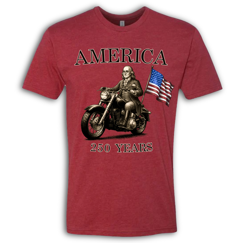 250 Years of America Benjamin Franklin on a Motorcycle