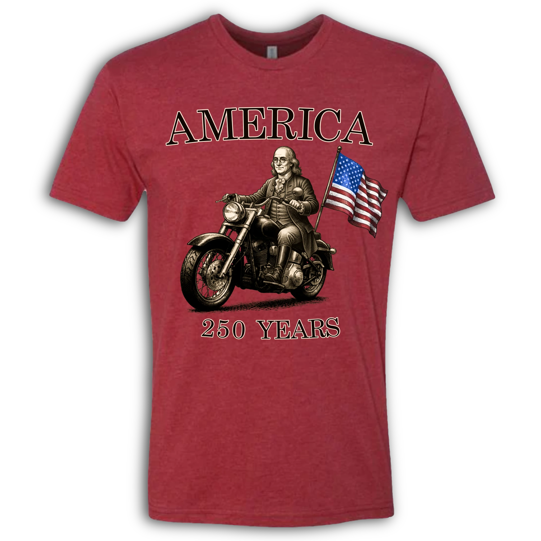 250 Years of America Benjamin Franklin on a Motorcycle