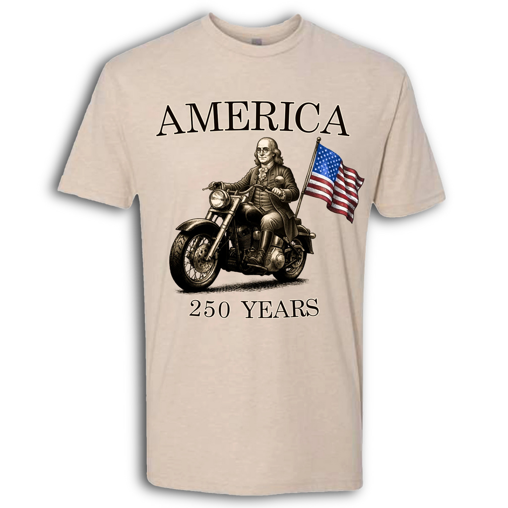 250 Years of America Benjamin Franklin on a Motorcycle