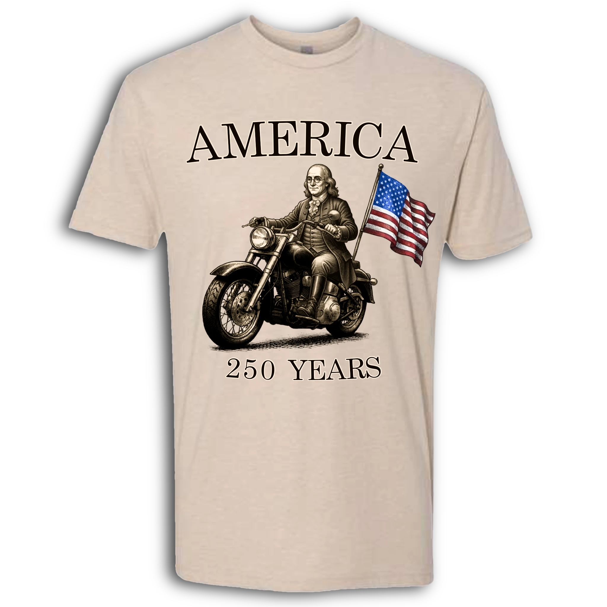 250 Years of America Benjamin Franklin on a Motorcycle