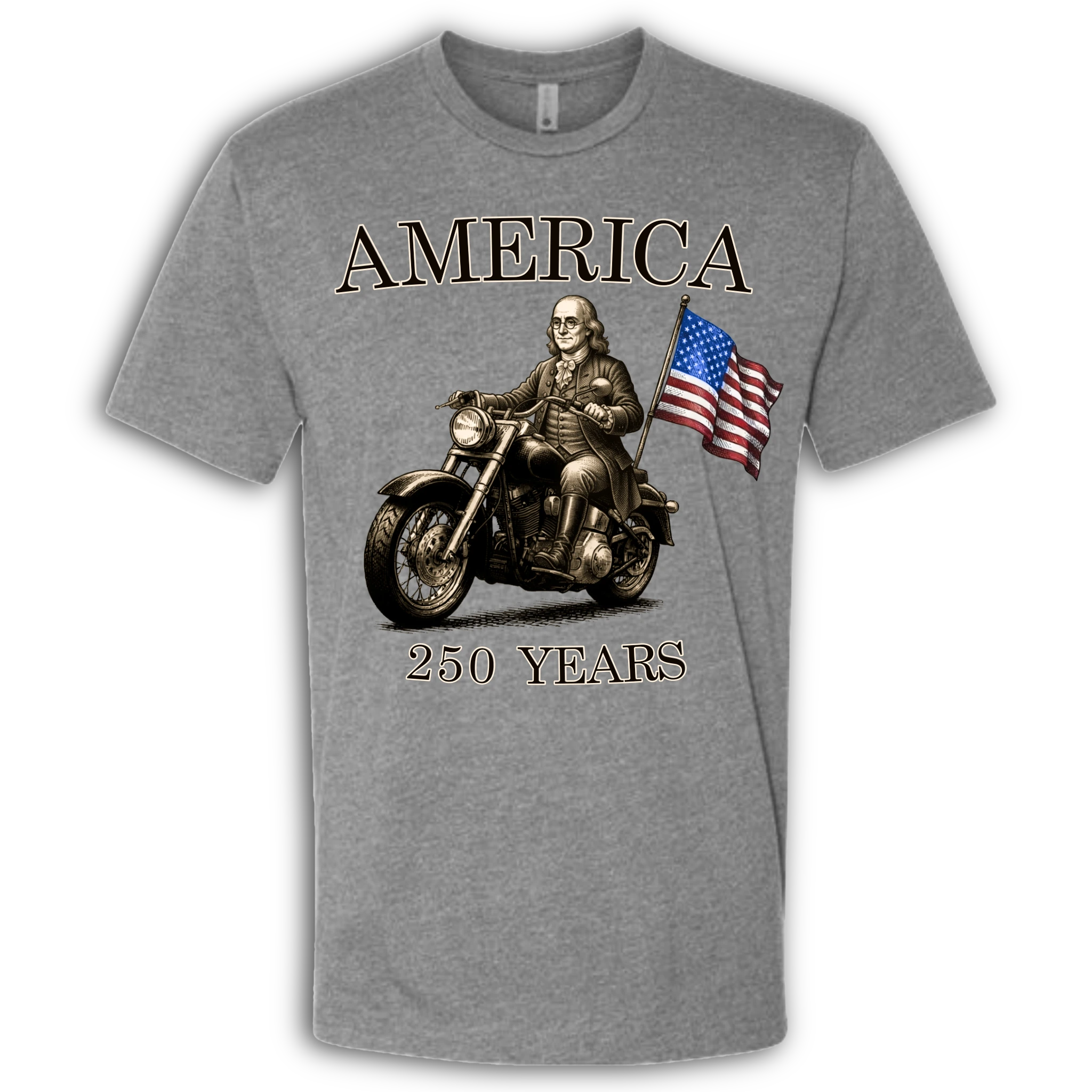 250 Years of America Benjamin Franklin on a Motorcycle