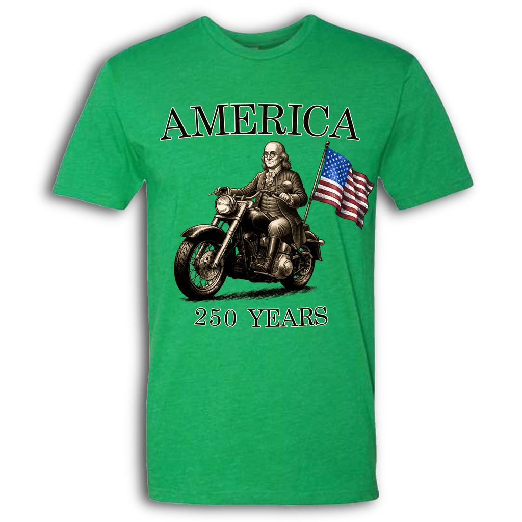 250 Years of America Benjamin Franklin on a Motorcycle