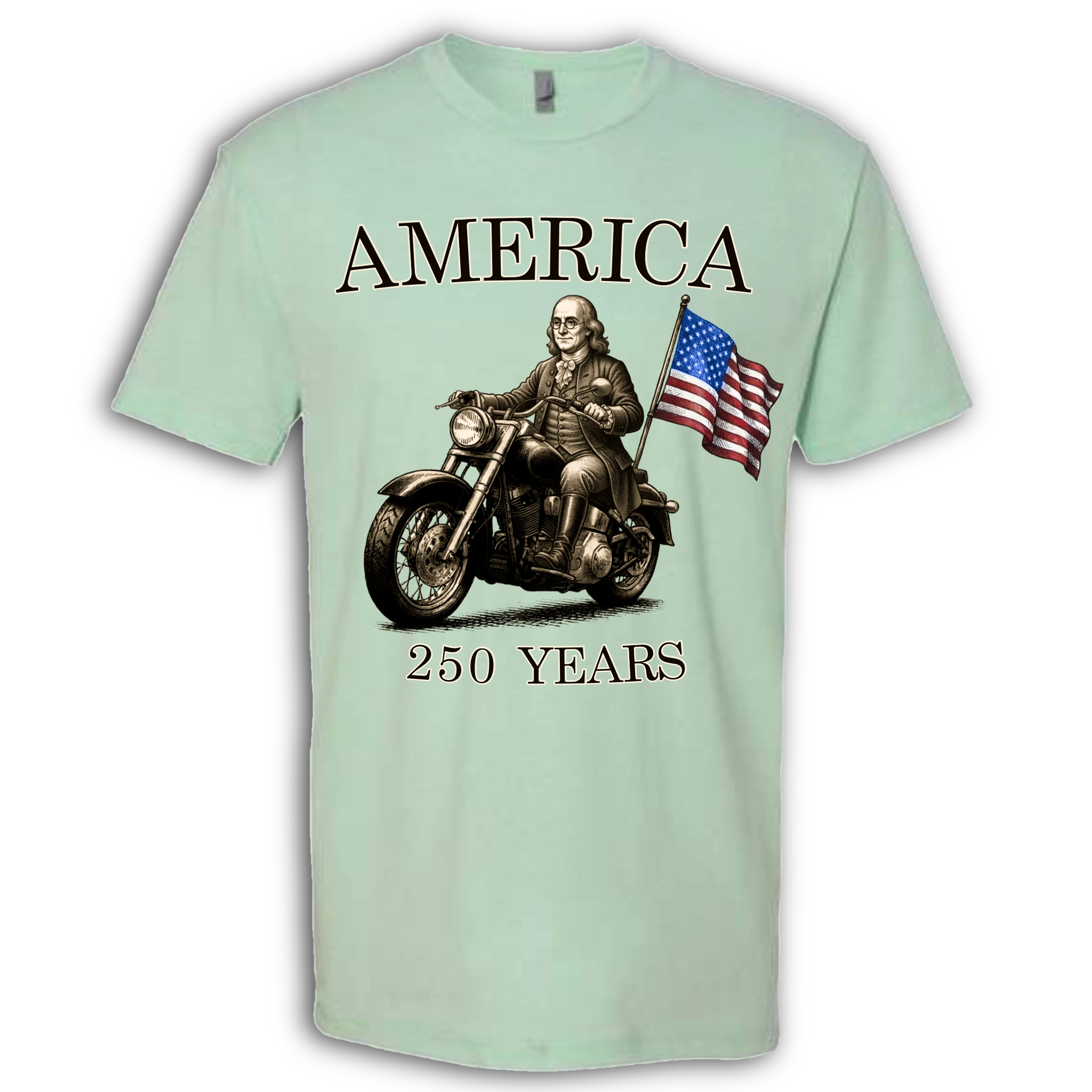250 Years of America Benjamin Franklin on a Motorcycle