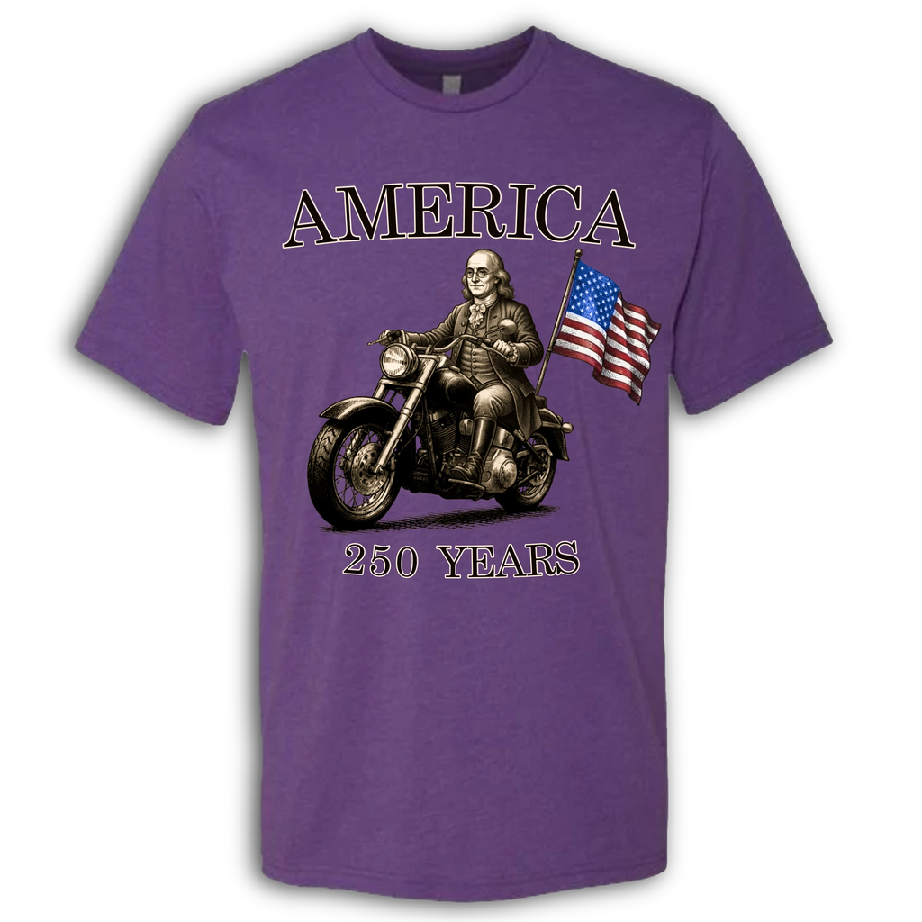 250 Years of America Benjamin Franklin on a Motorcycle