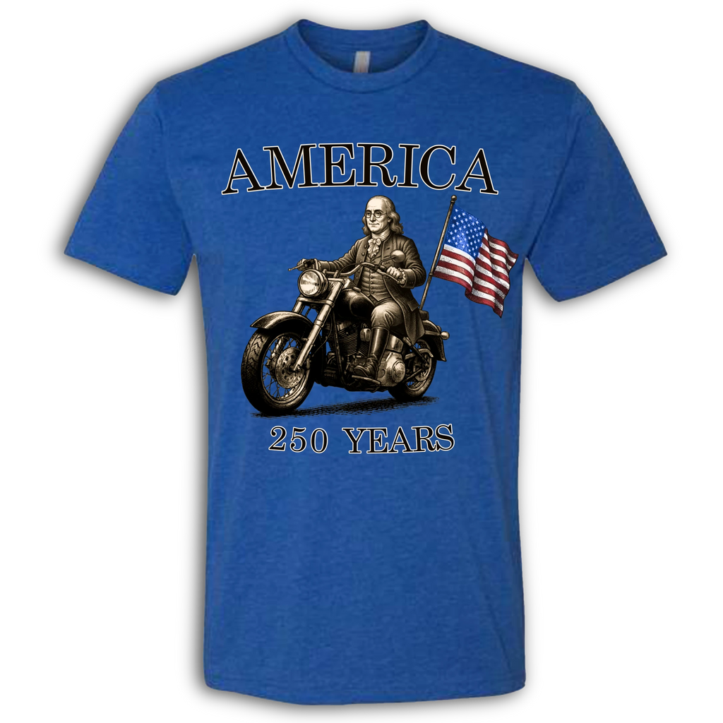 250 Years of America Benjamin Franklin on a Motorcycle
