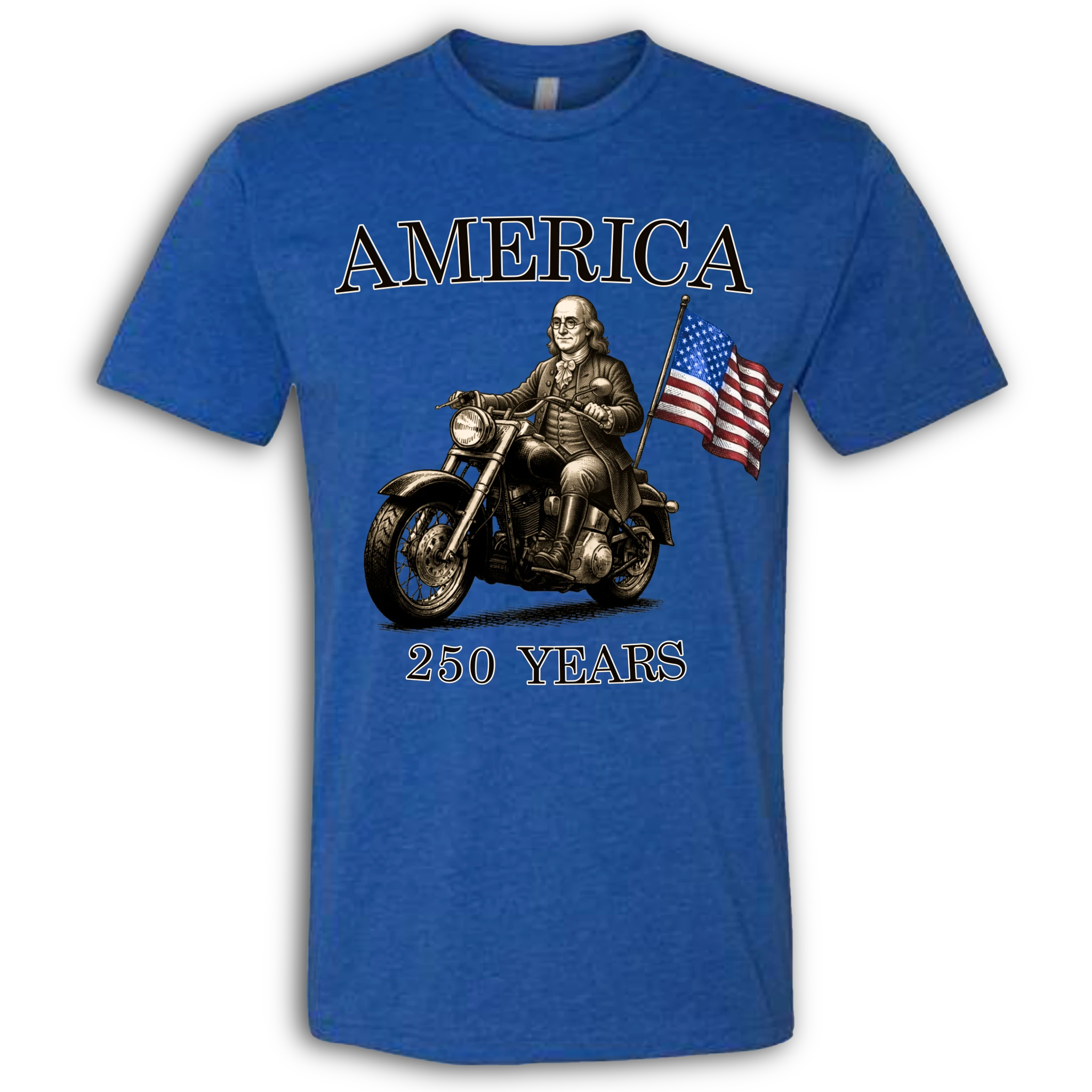 250 Years of America Benjamin Franklin on a Motorcycle