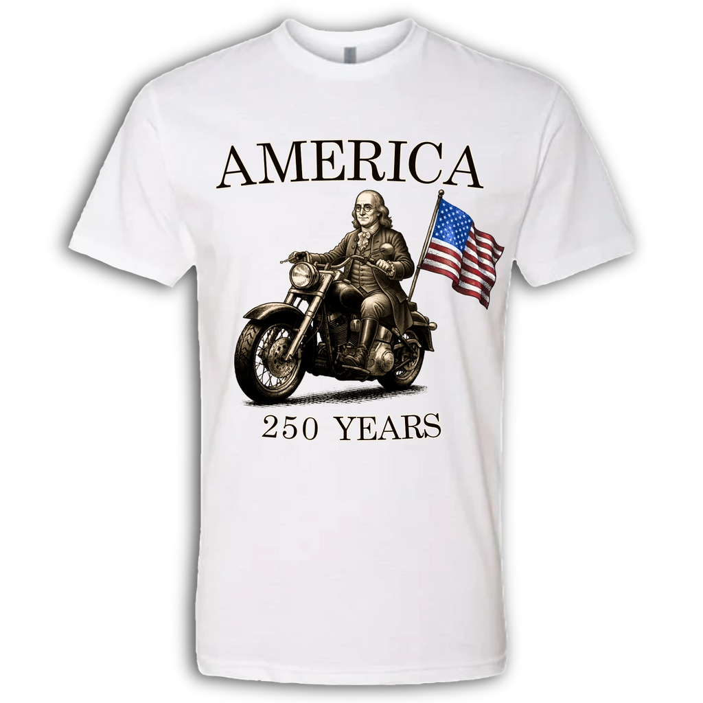 250 Years of America Benjamin Franklin on a Motorcycle