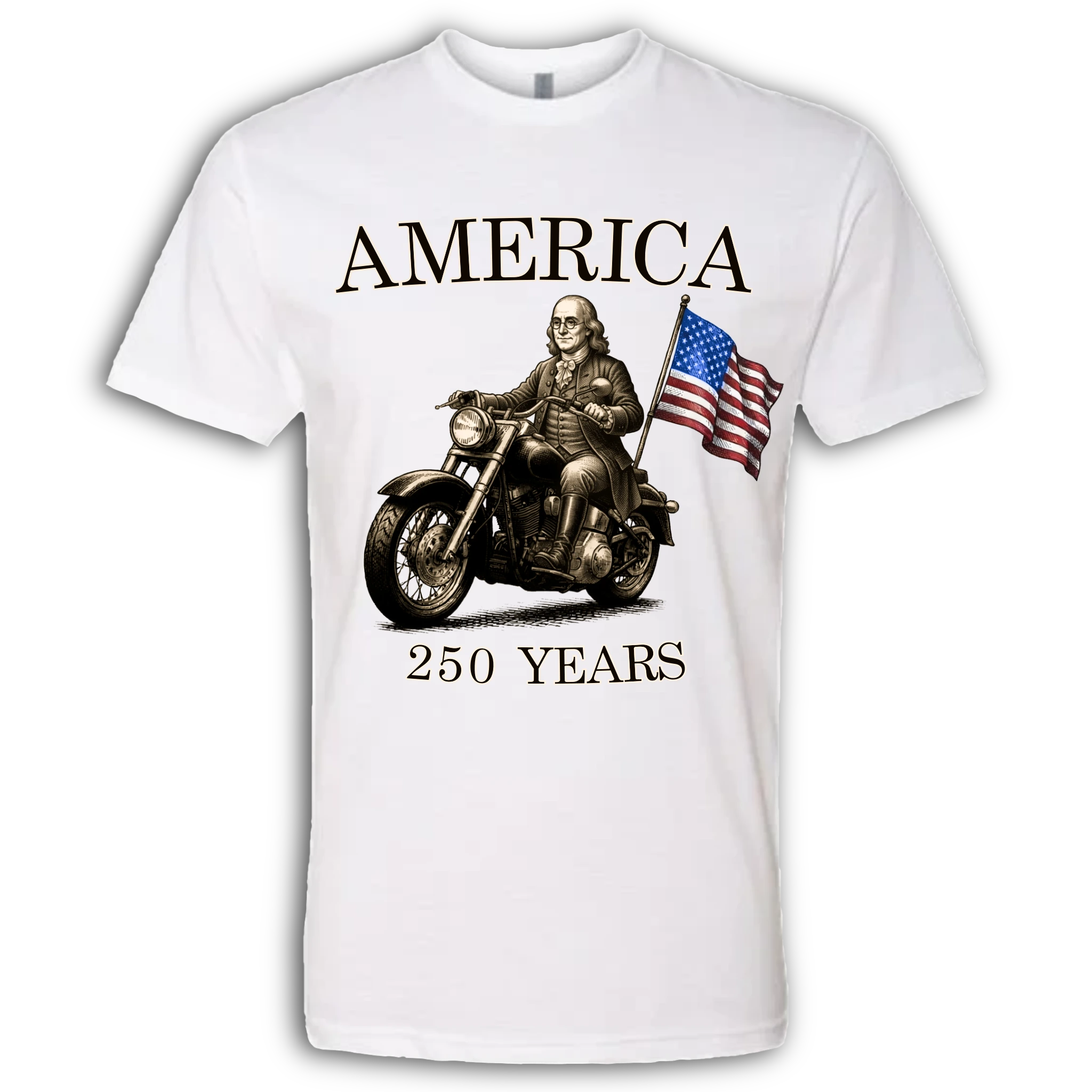 250 Years of America Benjamin Franklin on a Motorcycle