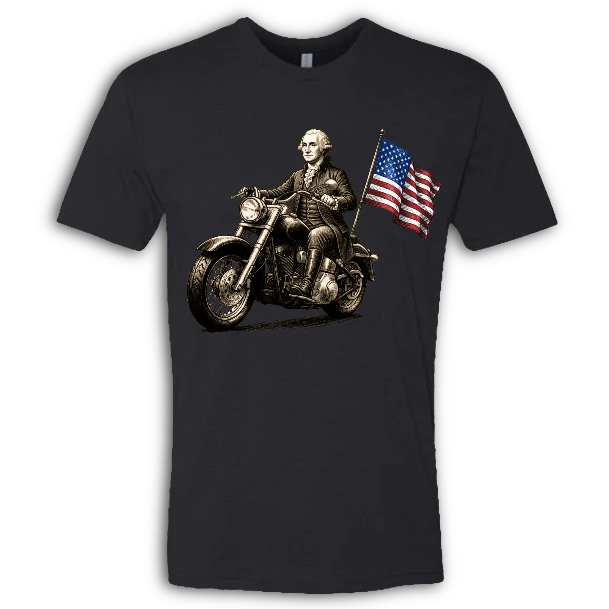 George Washington on a Motorcycle