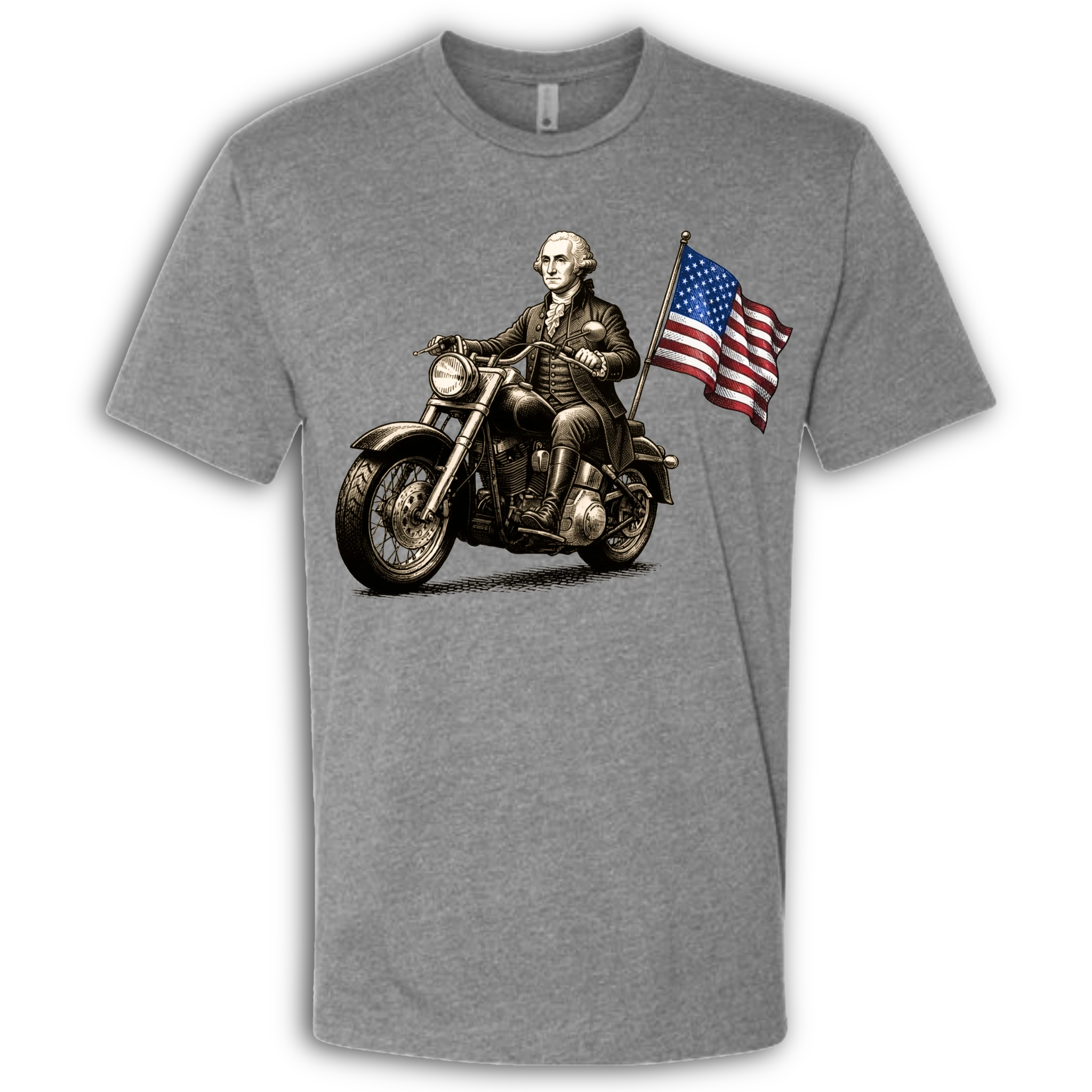 George Washington on a Motorcycle