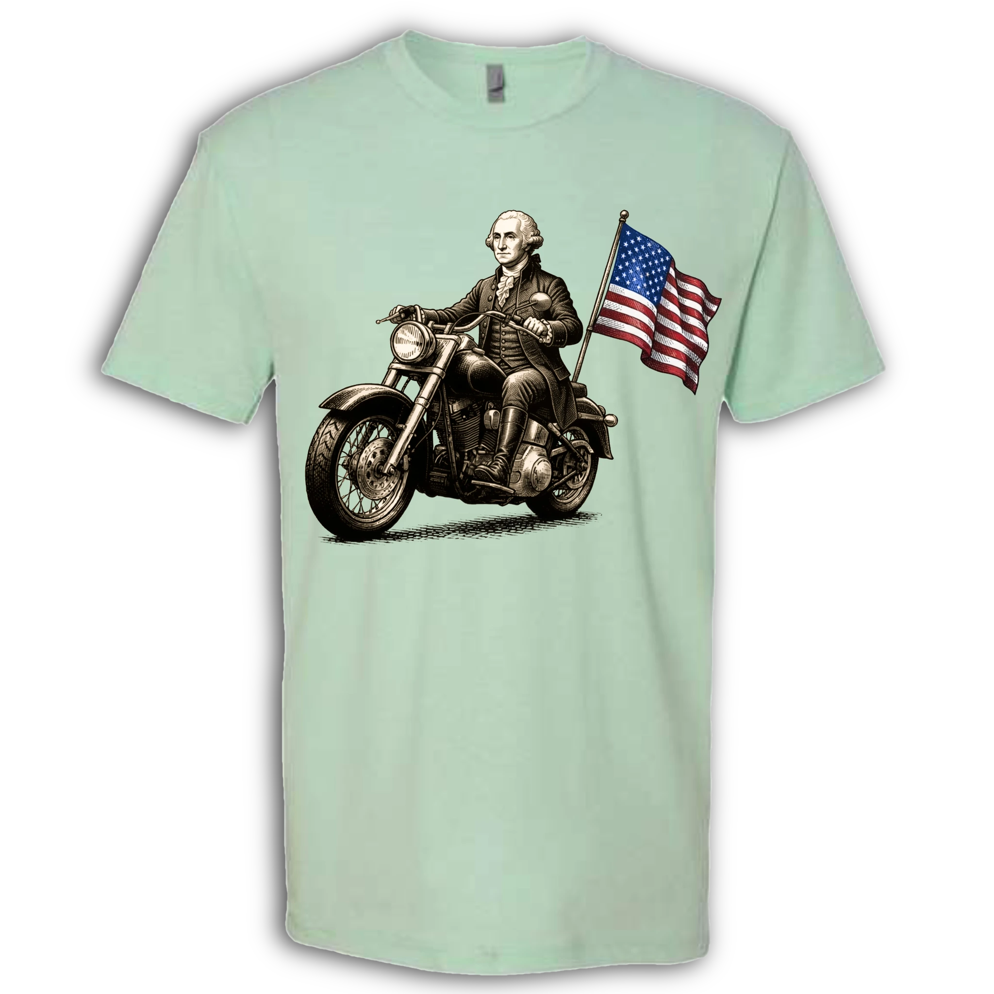 George Washington on a Motorcycle