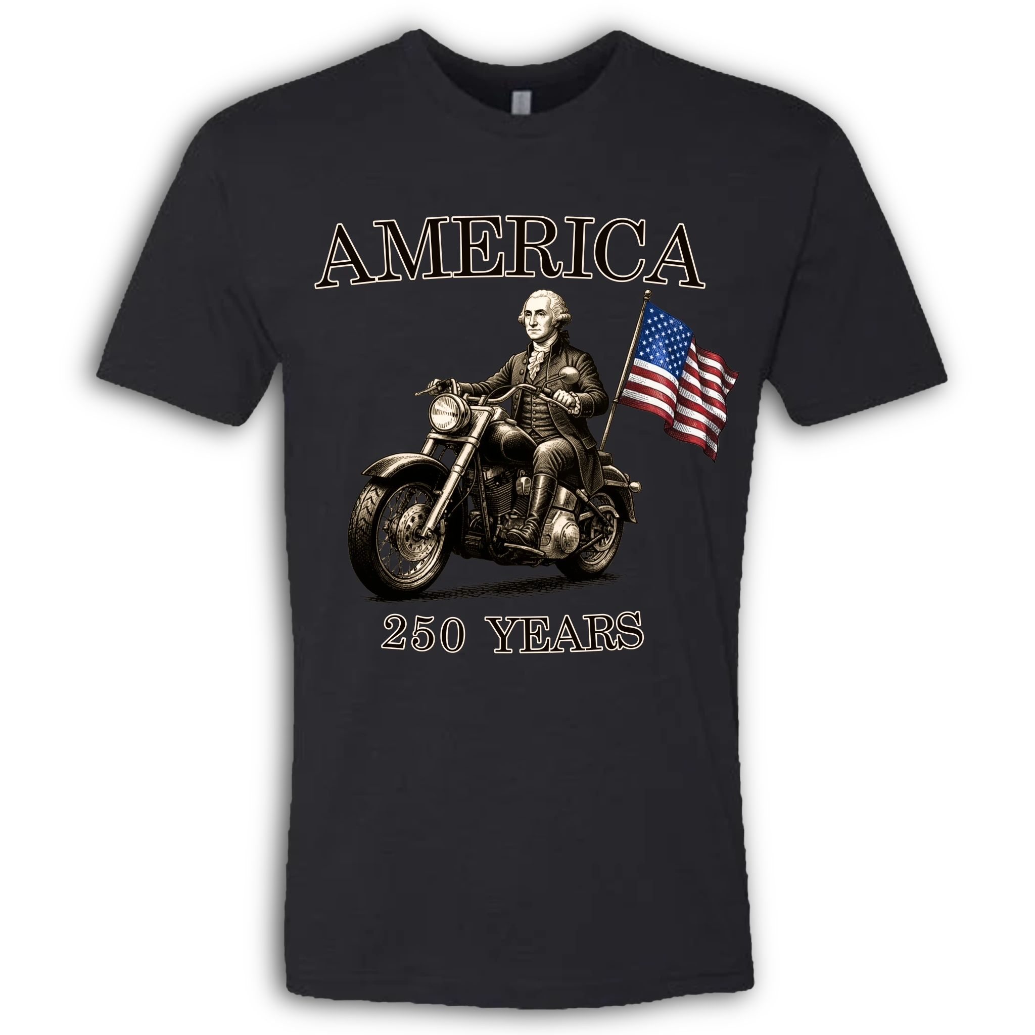 250 Years of America George Washington on a Motorcycle