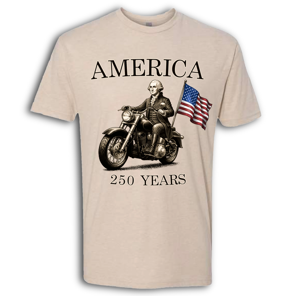 250 Years of America George Washington on a Motorcycle