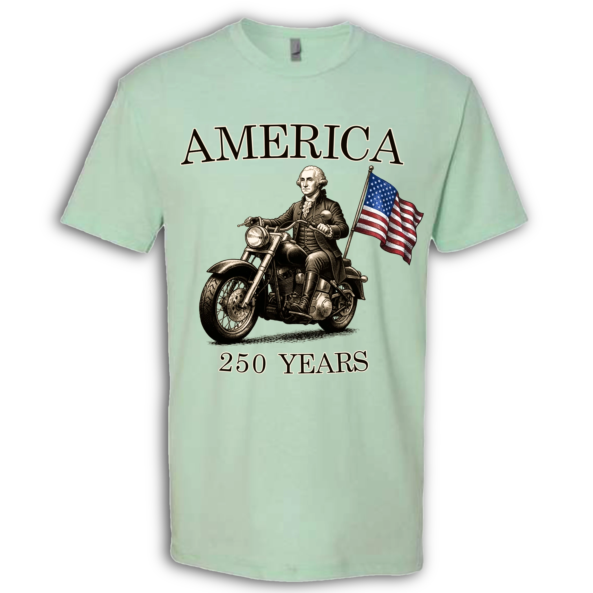 250 Years of America George Washington on a Motorcycle