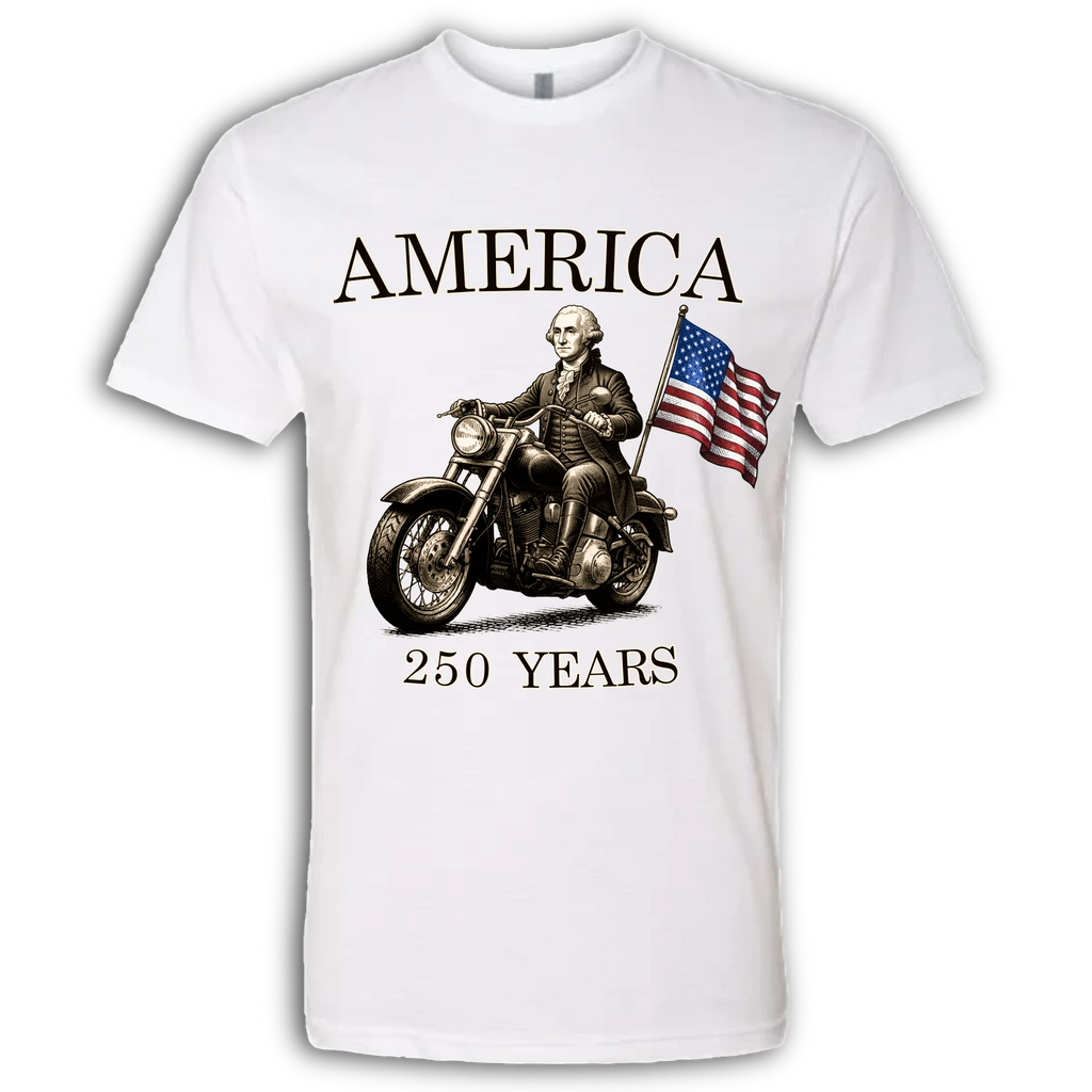250 Years of America George Washington on a Motorcycle