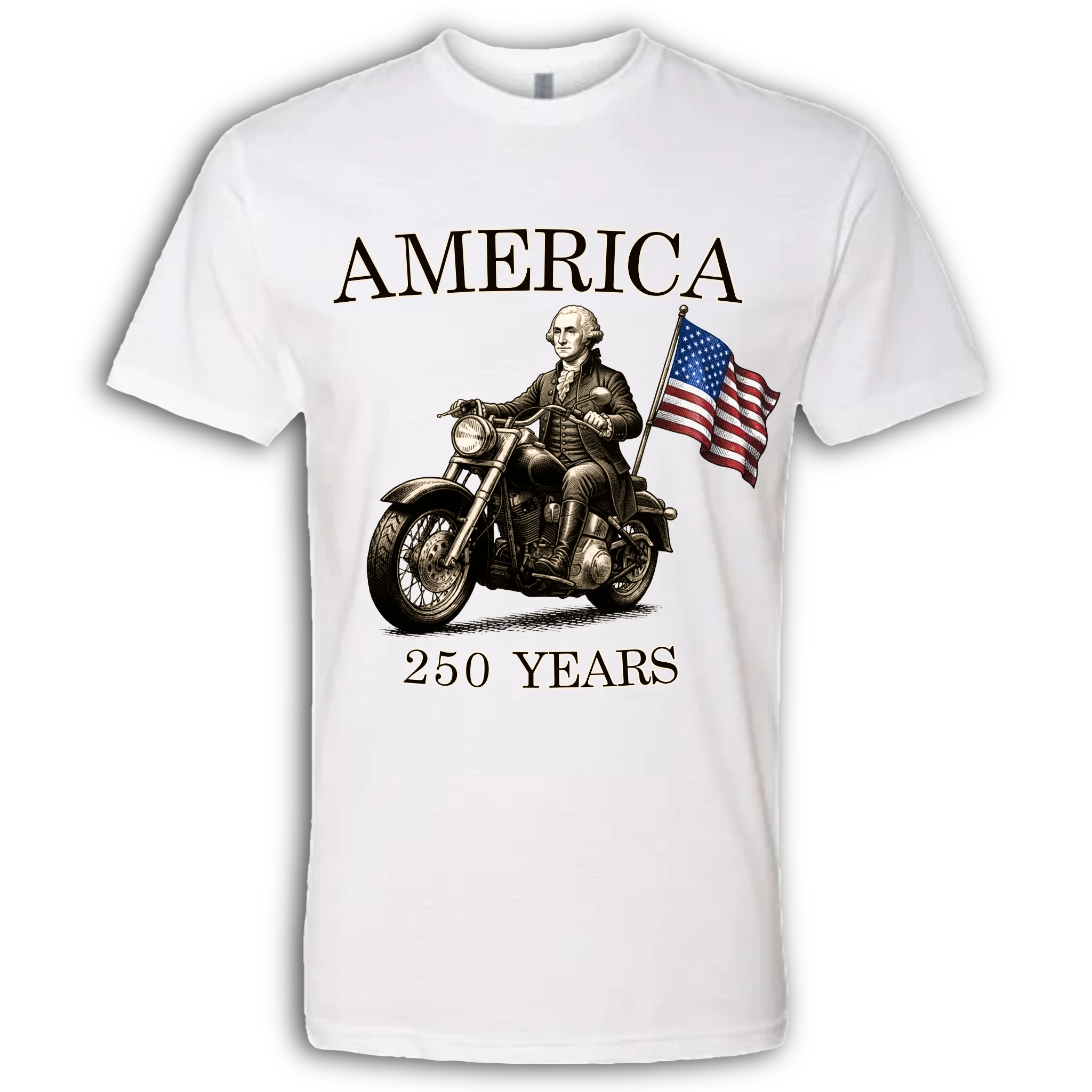 250 Years of America George Washington on a Motorcycle