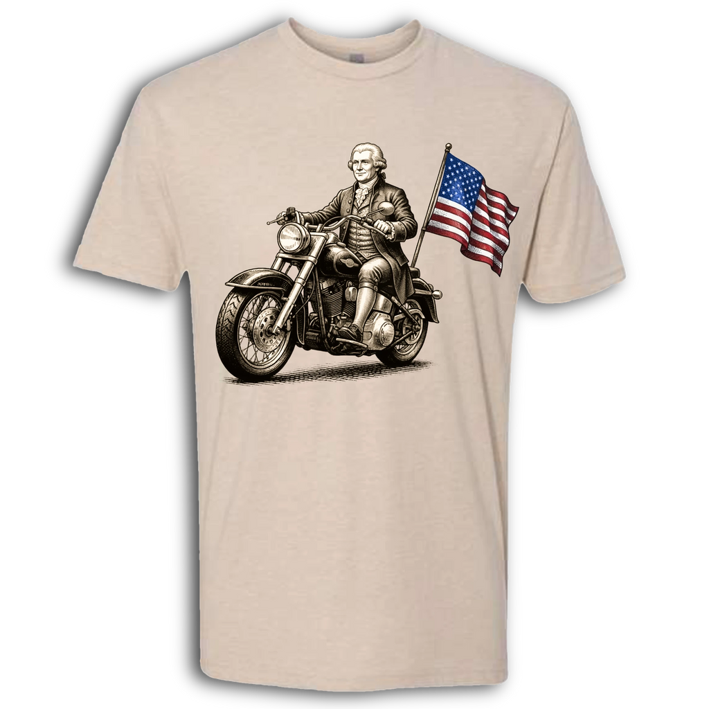 Thomas Jefferson on a Motorcycle