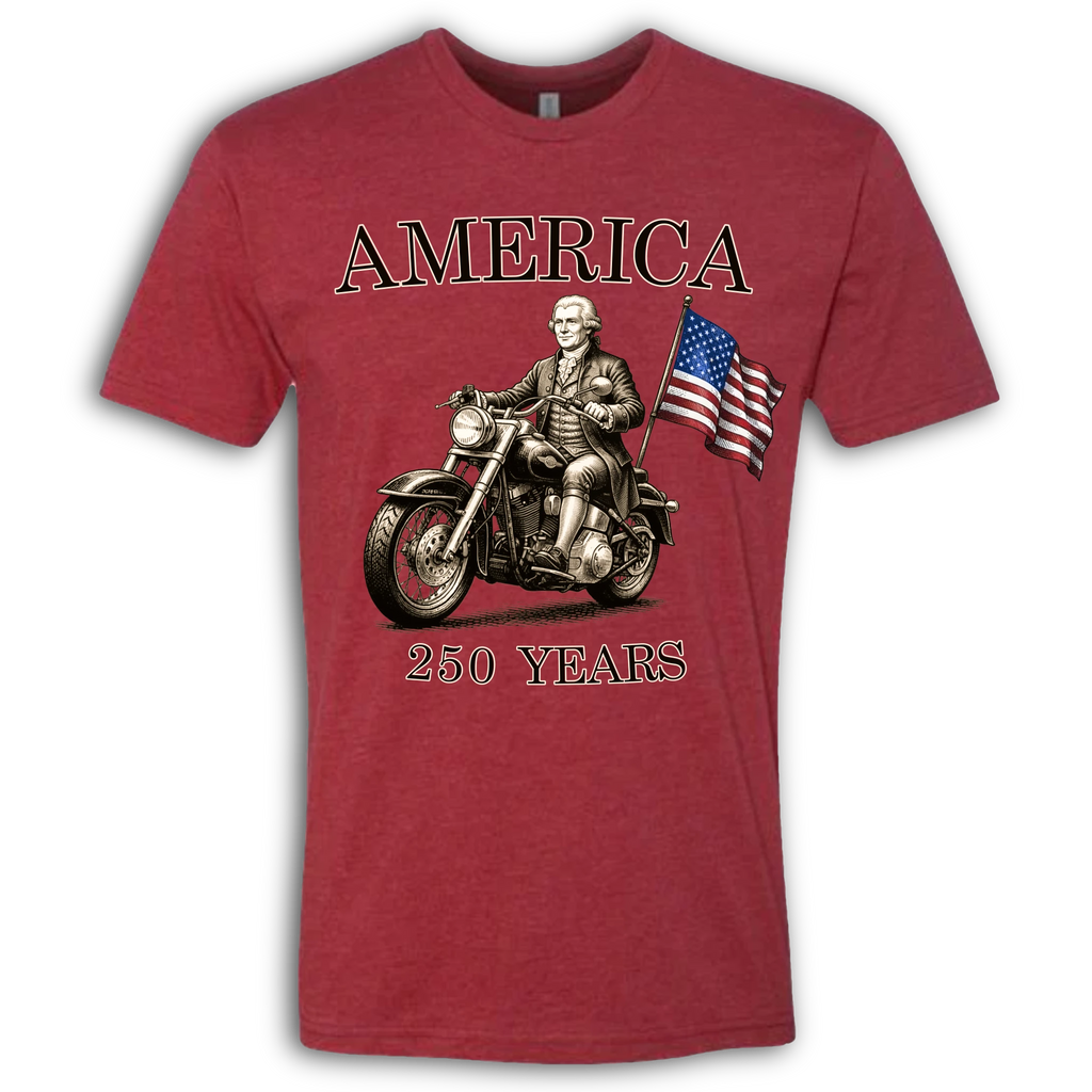 250 Years of America Thomas Jefferson on a Motorcycle