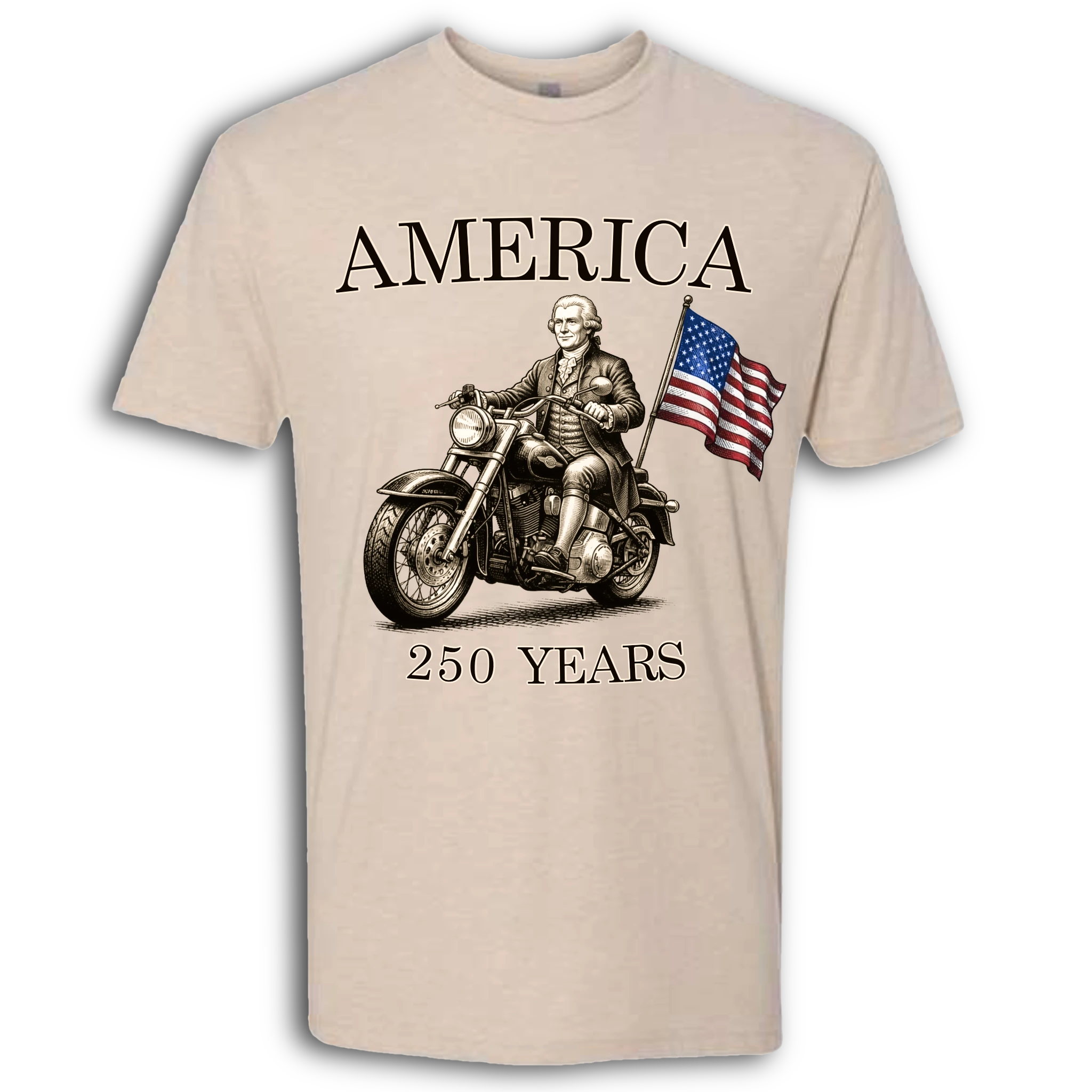250 Years of America Thomas Jefferson on a Motorcycle