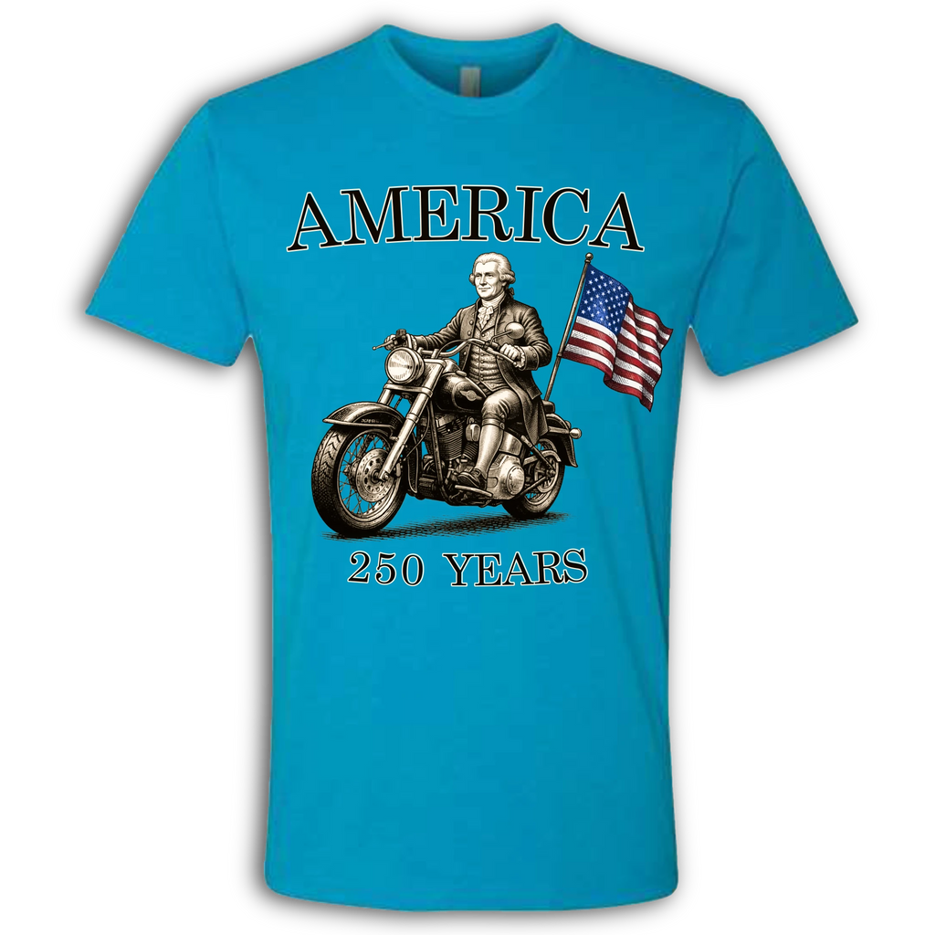 250 Years of America Thomas Jefferson on a Motorcycle