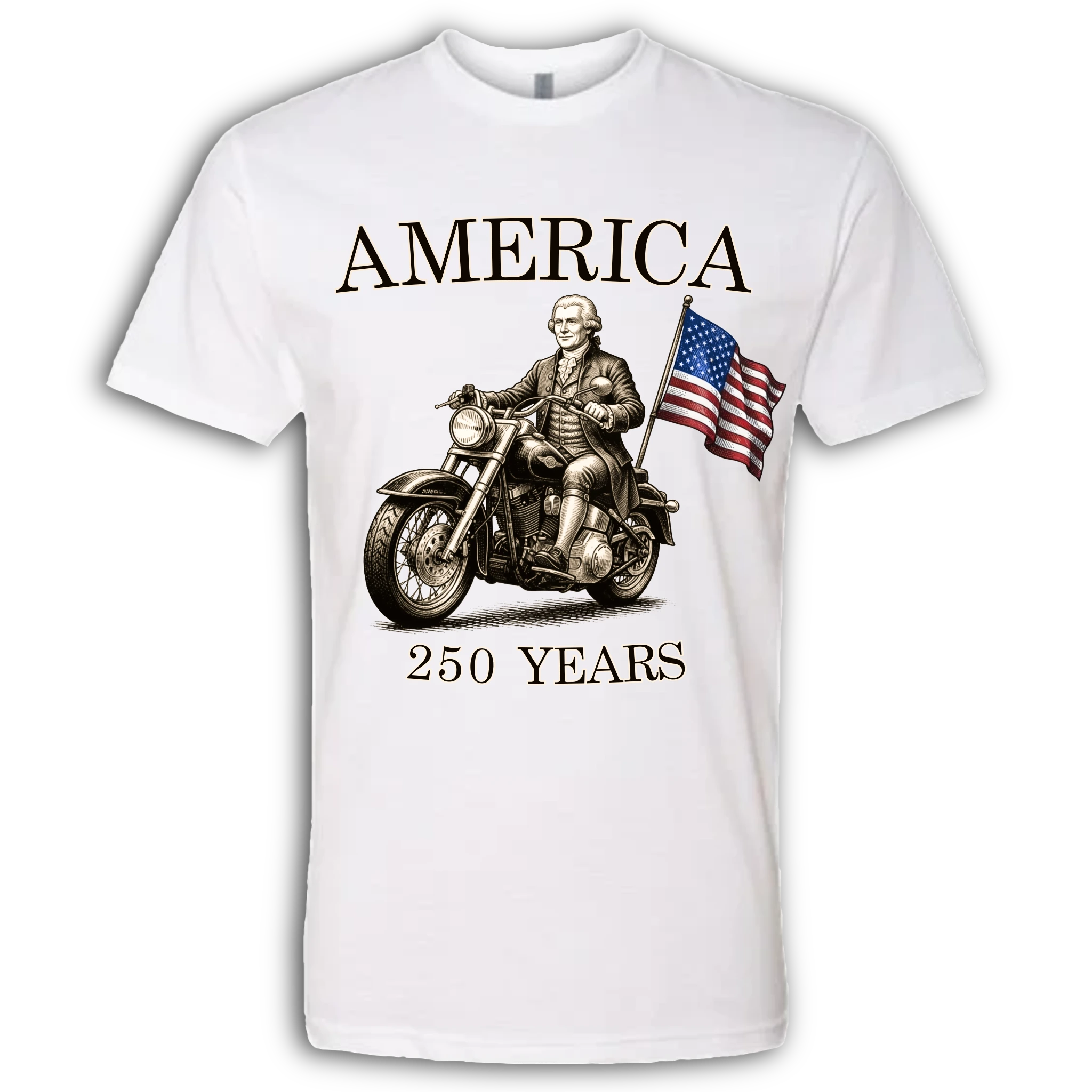 250 Years of America Thomas Jefferson on a Motorcycle