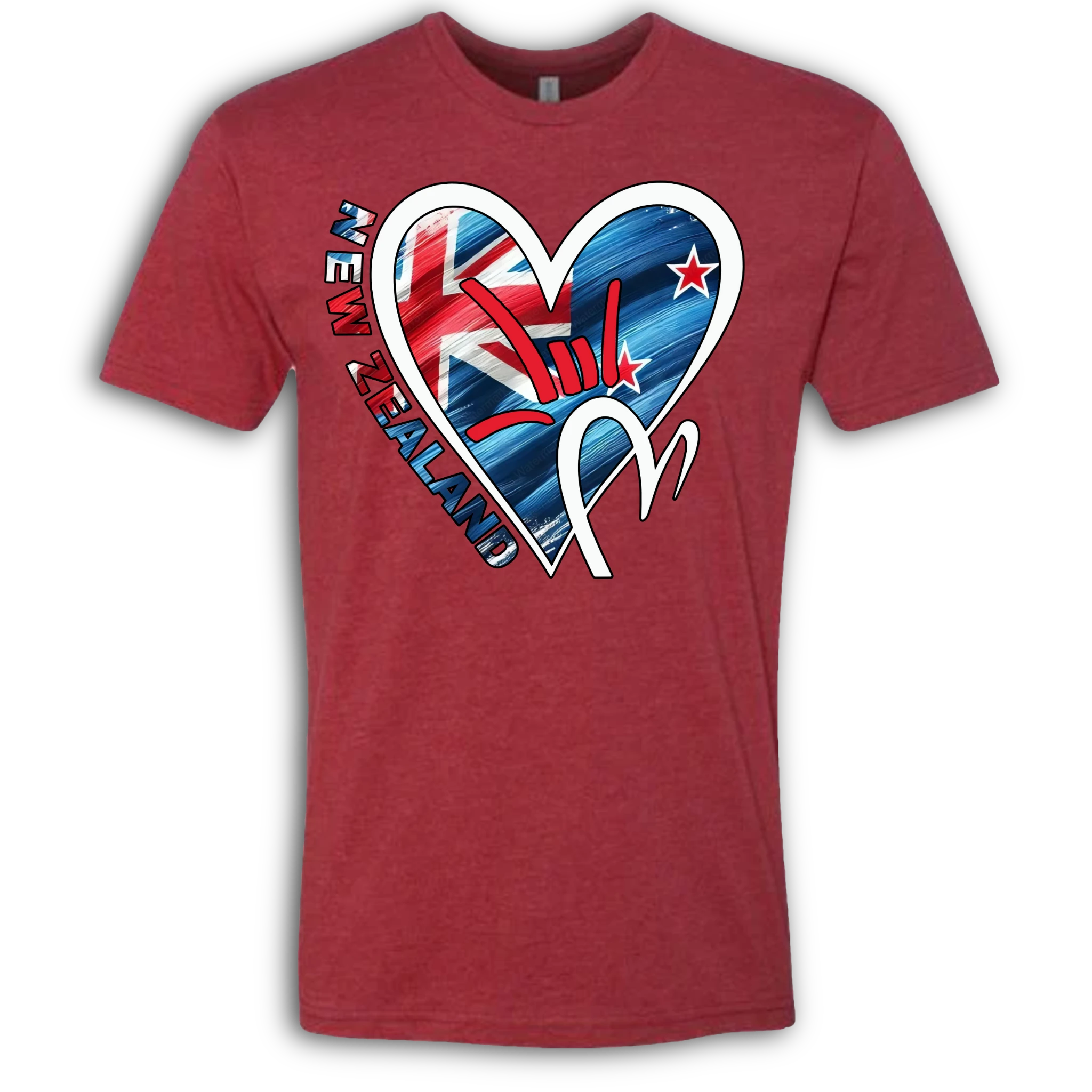 New Zealand Flag ILY HEART T-Shirt