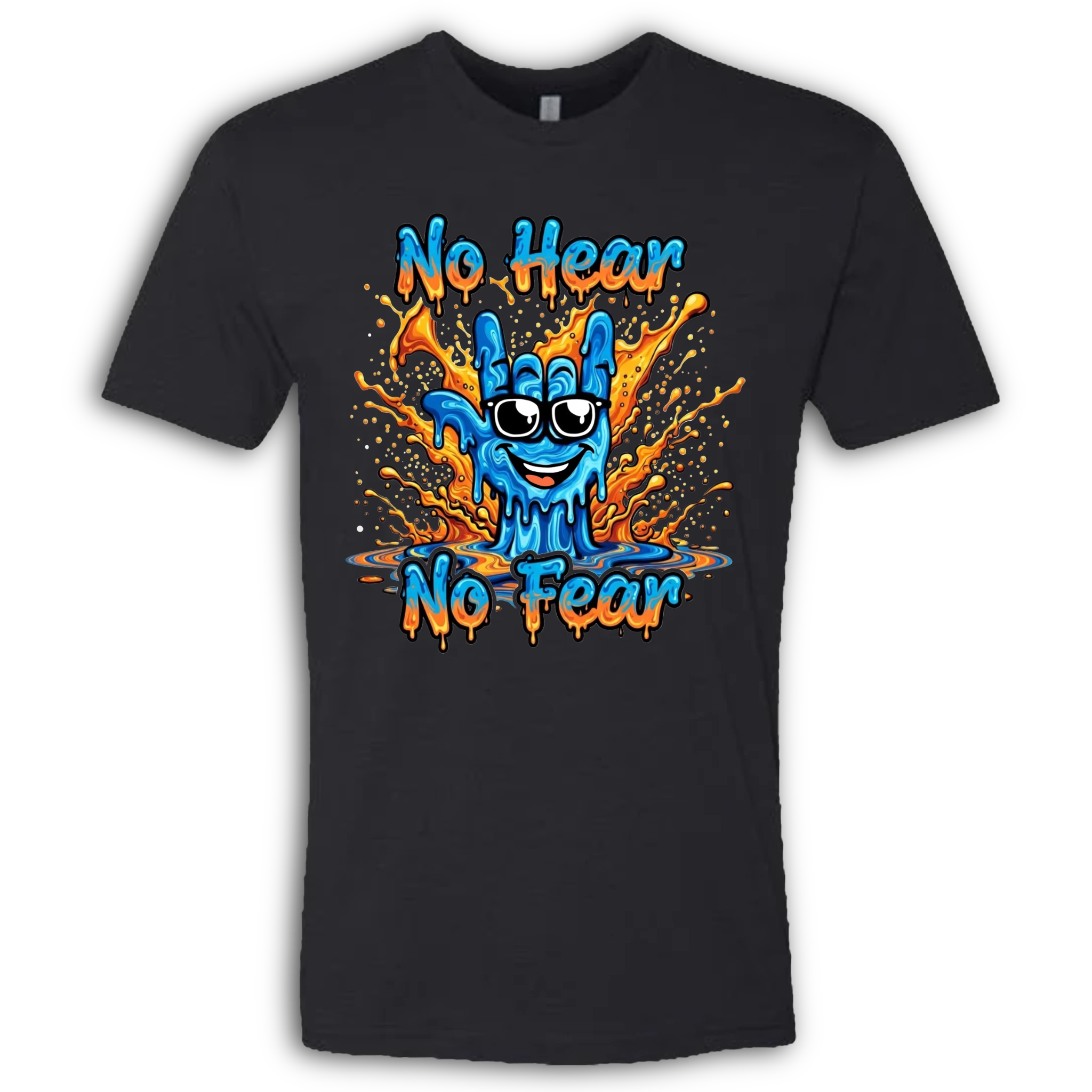 No Hear, No Fear Blue/Orange T-Shirt