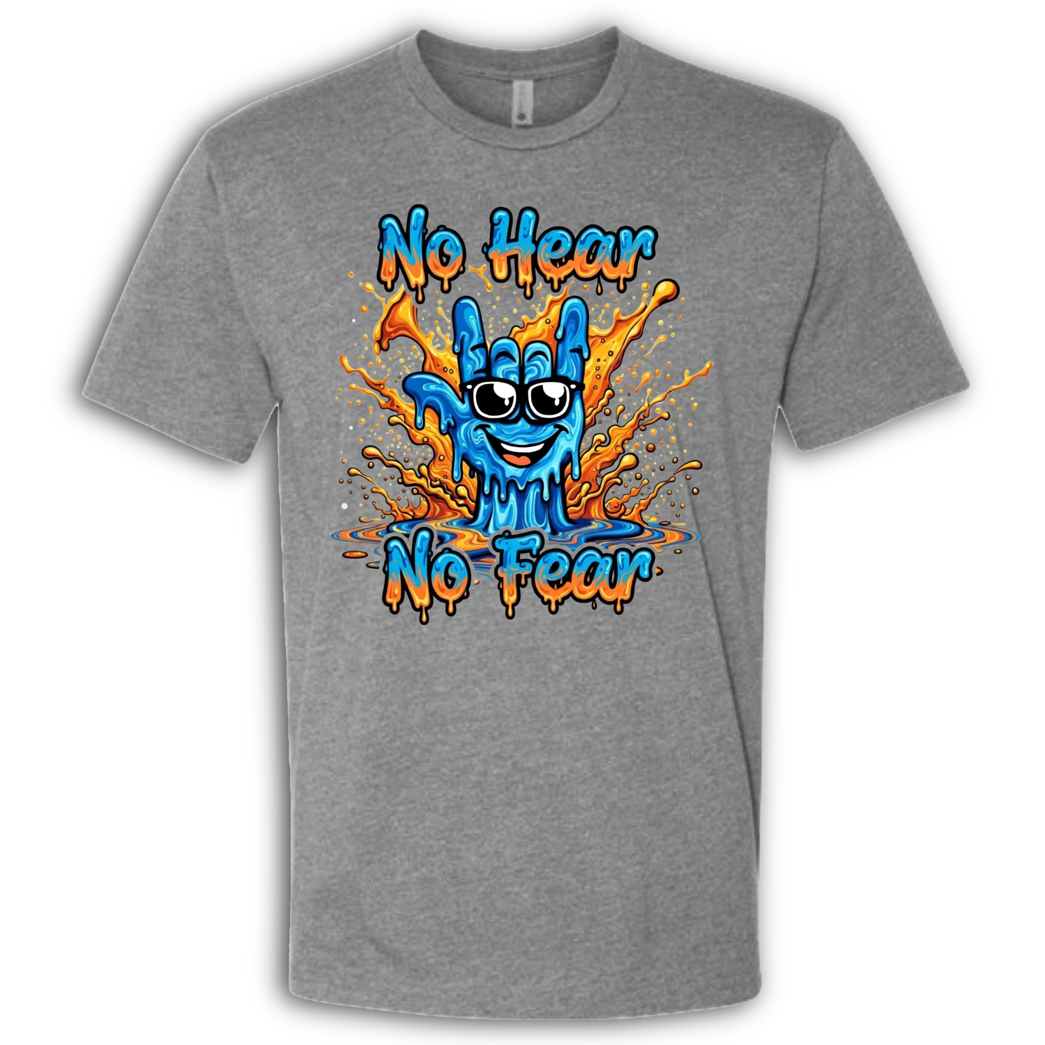 No Hear, No Fear Blue/Orange T-Shirt