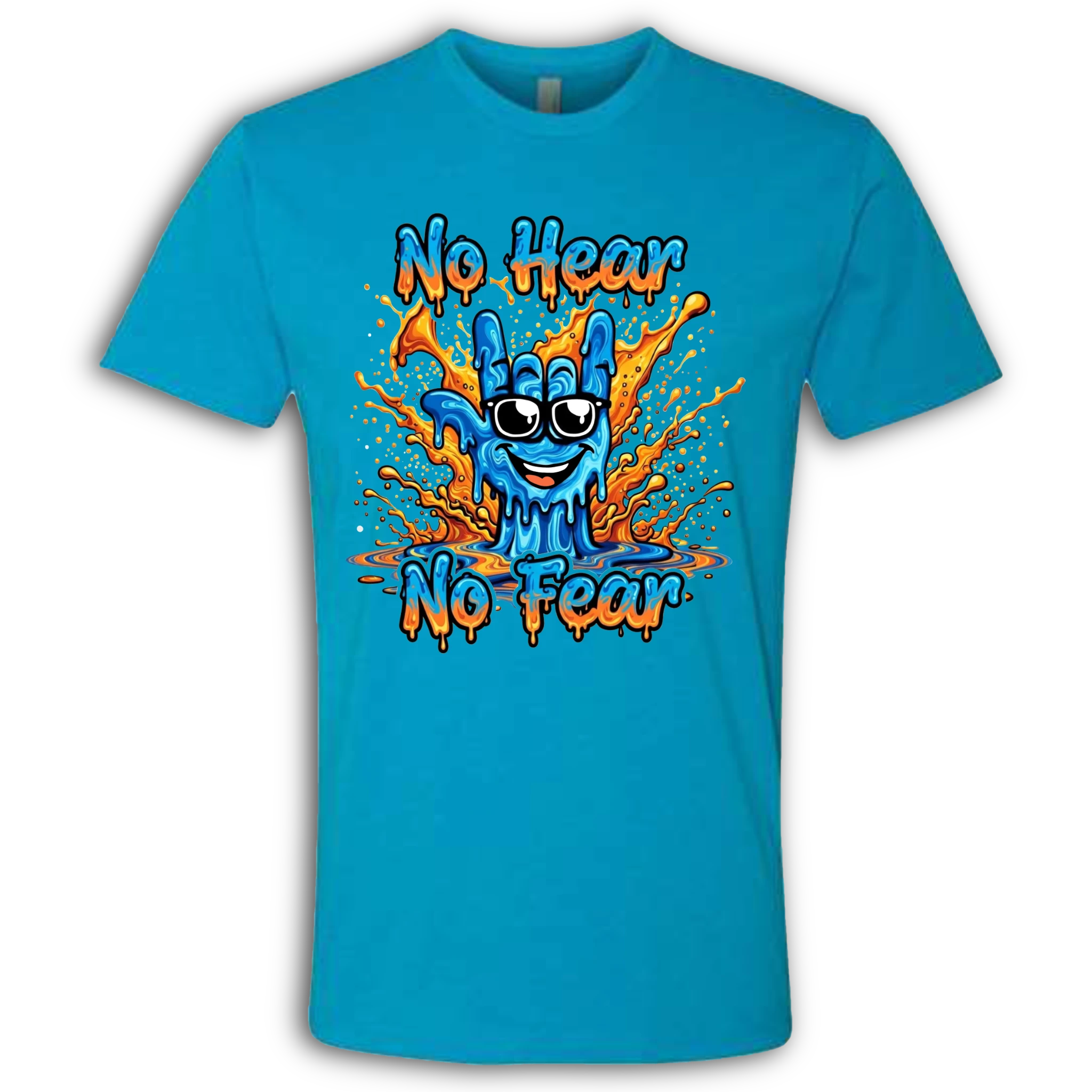 No Hear, No Fear Blue/Orange T-Shirt