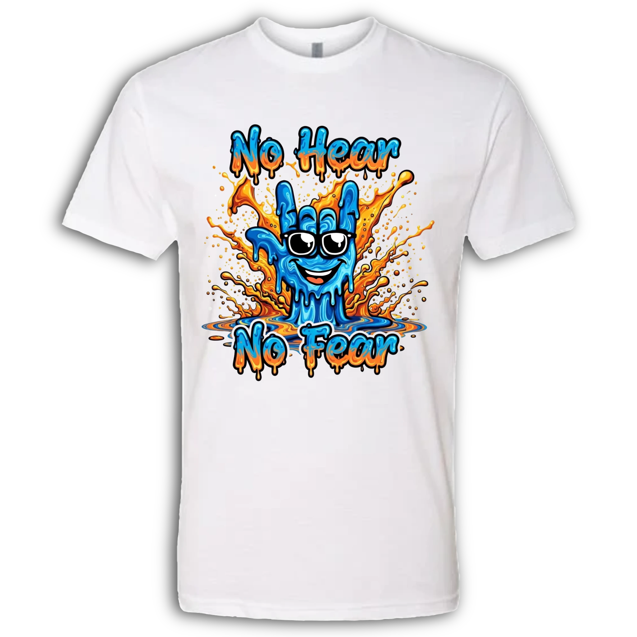 No Hear, No Fear Blue/Orange T-Shirt