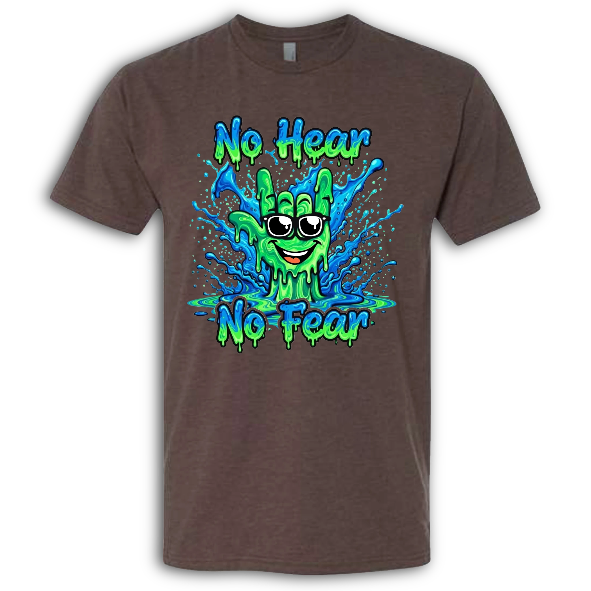 No Hear, No Fear Green/Blue T-Shirt