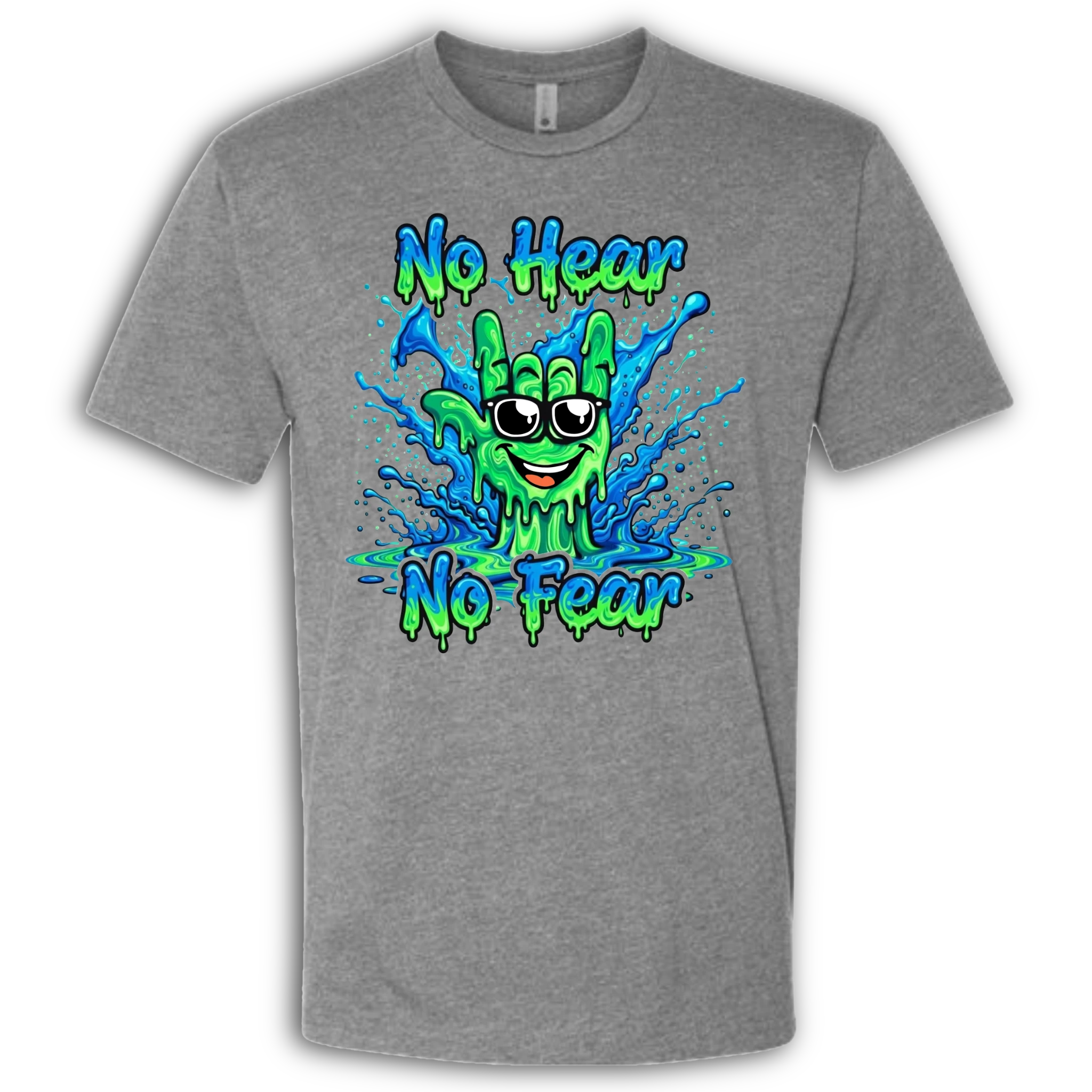 No Hear, No Fear Green/Blue T-Shirt