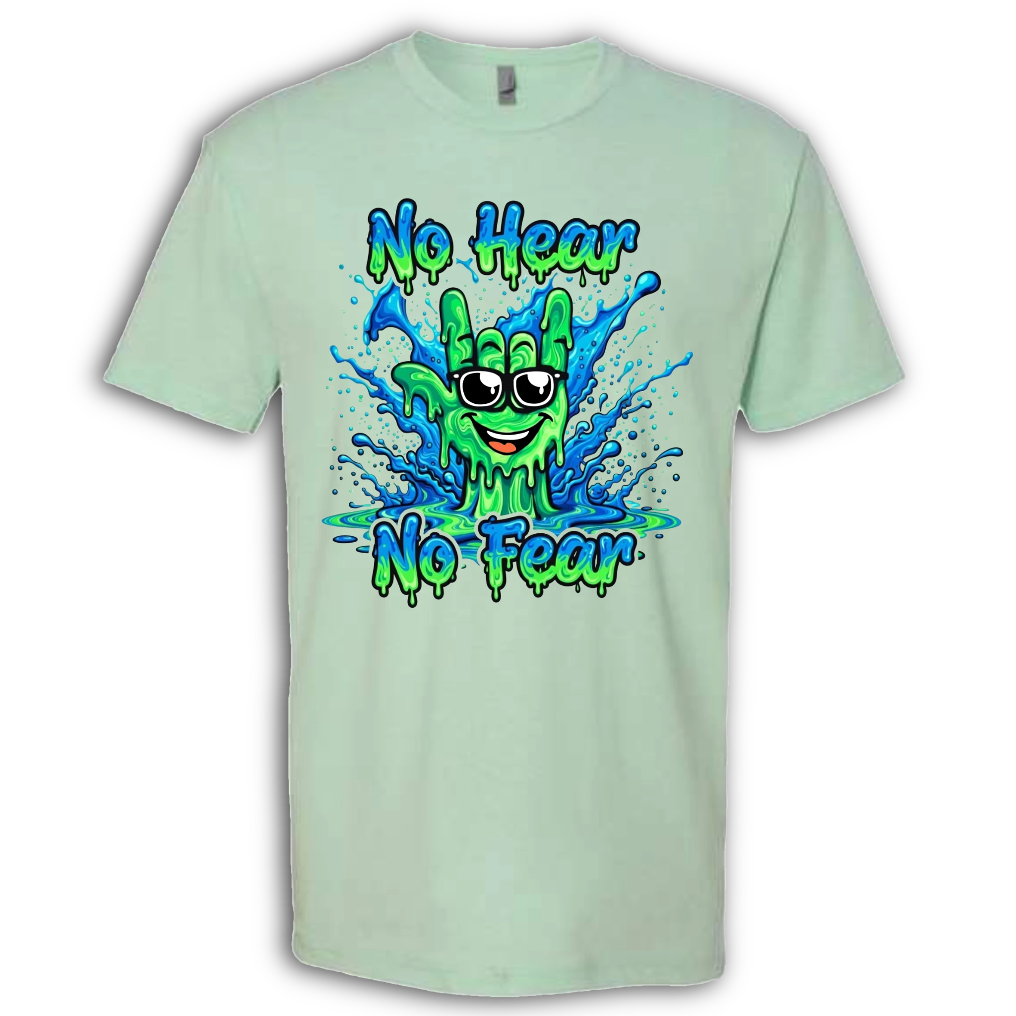 No Hear, No Fear Green/Blue T-Shirt