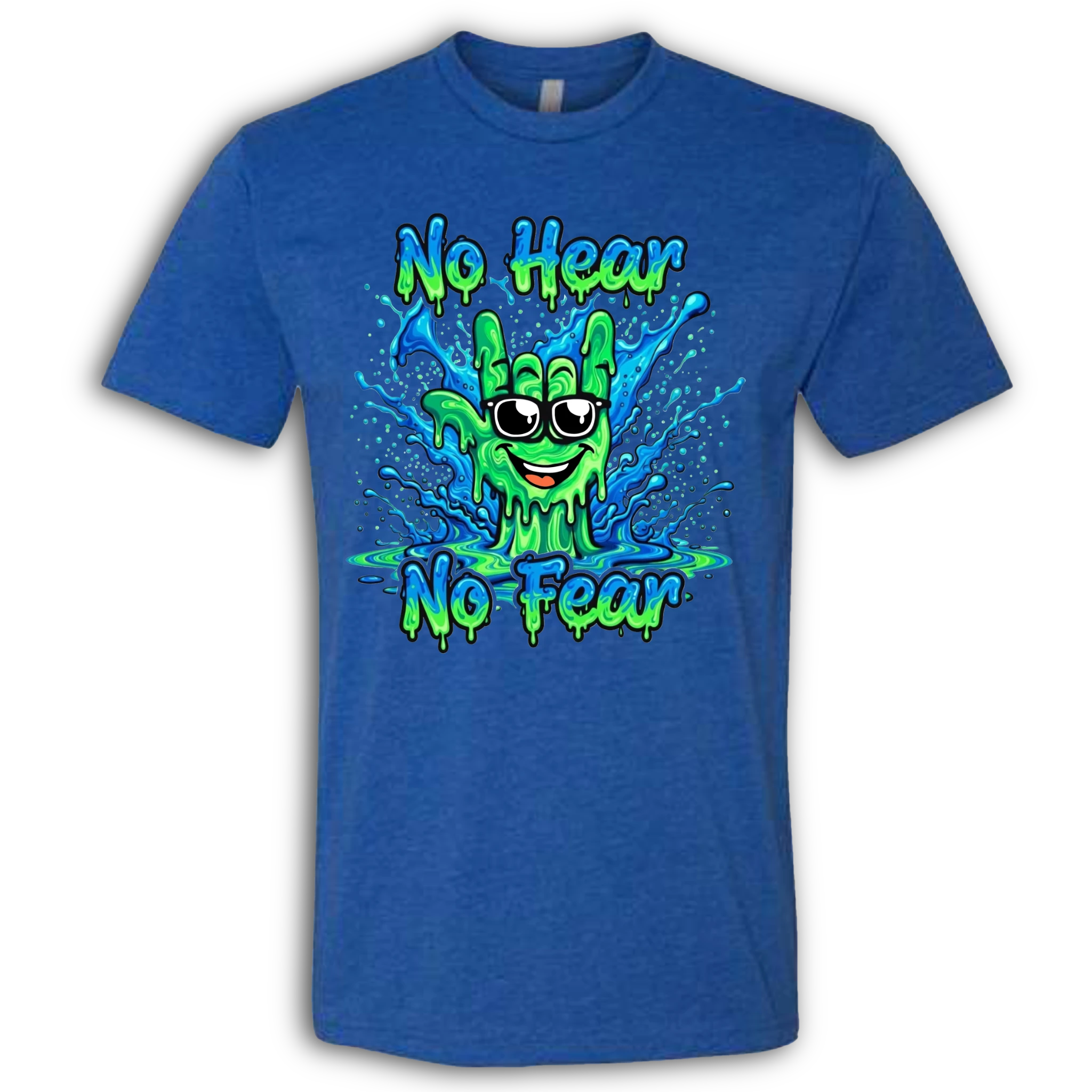 No Hear, No Fear Green/Blue T-Shirt