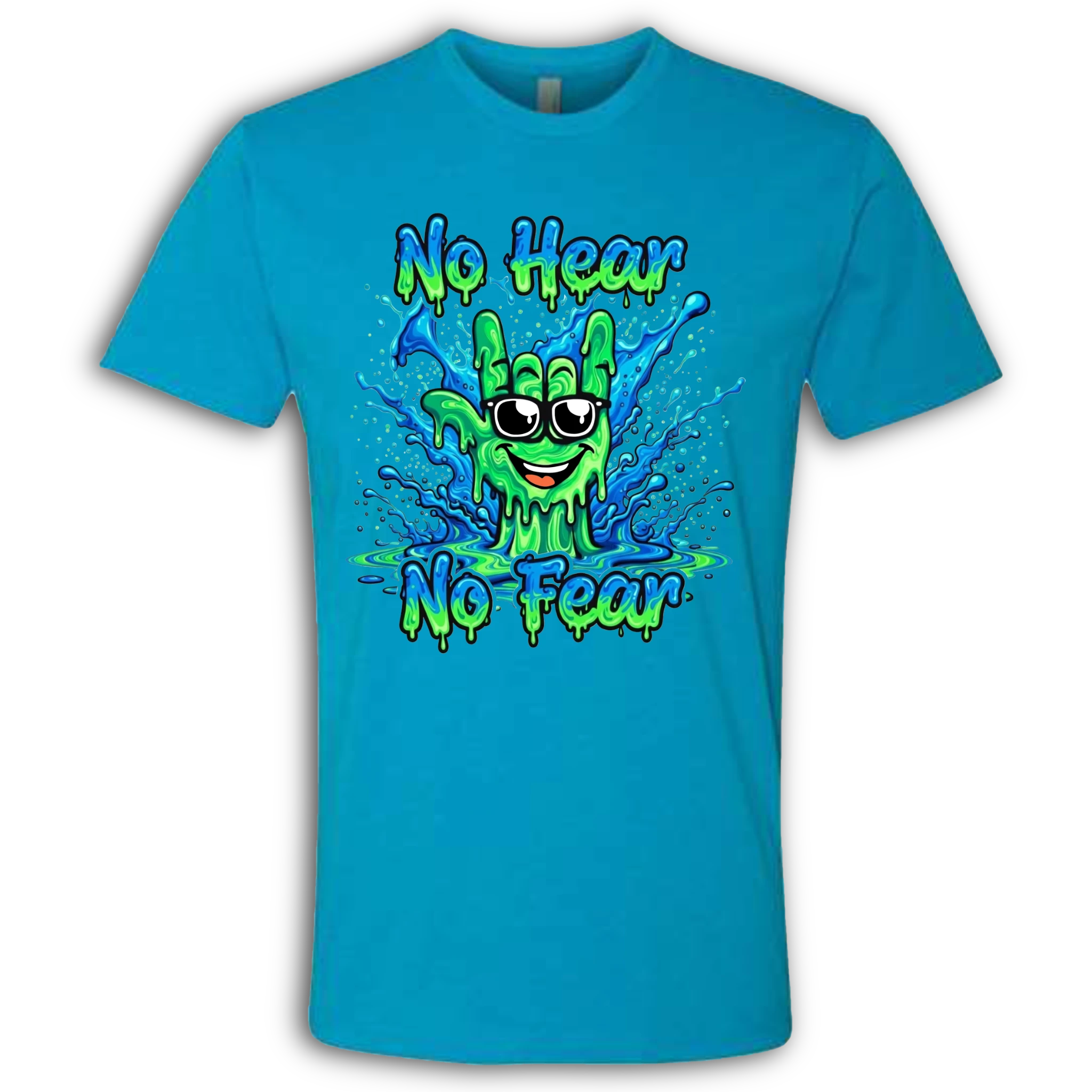 No Hear, No Fear Green/Blue T-Shirt