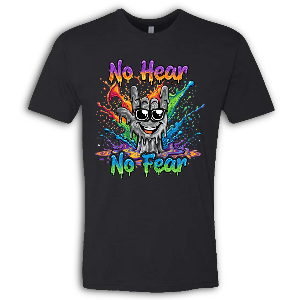 No Hear, No Fear Grey/Rainbow T-Shirt