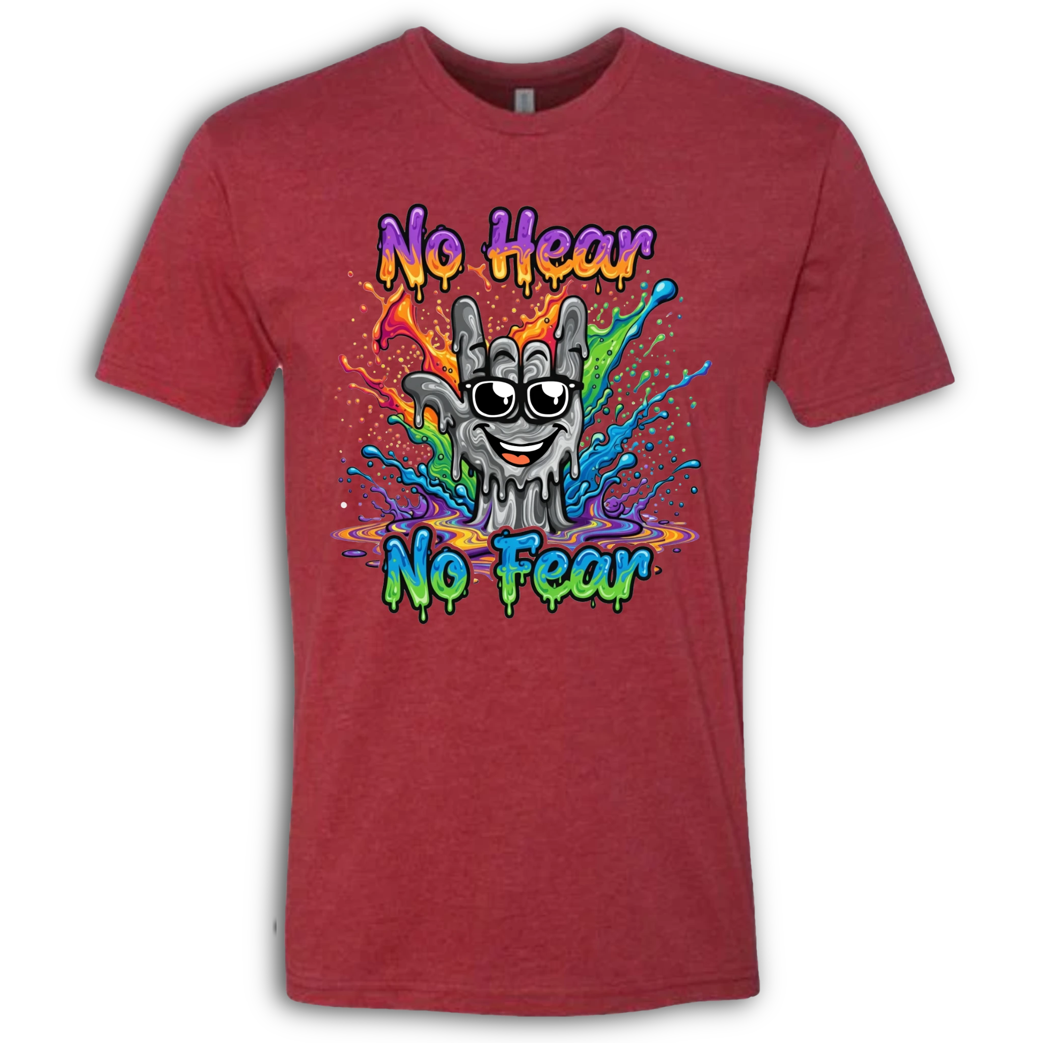 No Hear, No Fear Grey/Rainbow T-Shirt