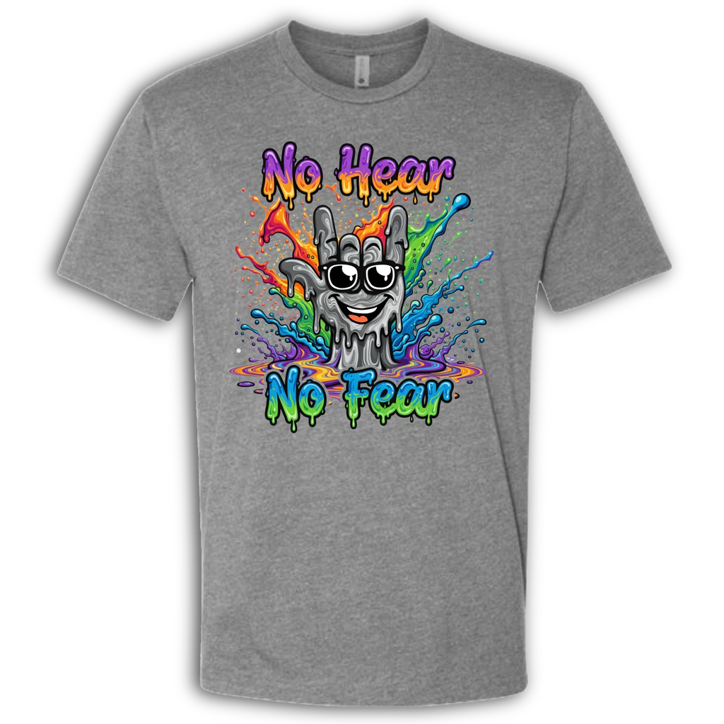 No Hear, No Fear Grey/Rainbow T-Shirt