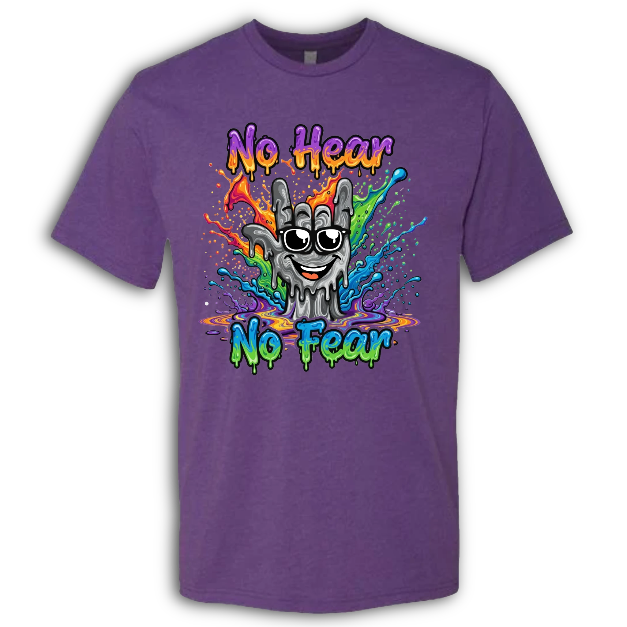 No Hear, No Fear Grey/Rainbow T-Shirt