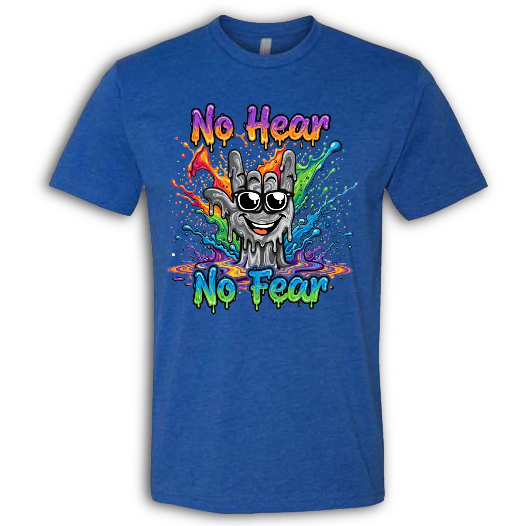 No Hear, No Fear Grey/Rainbow T-Shirt